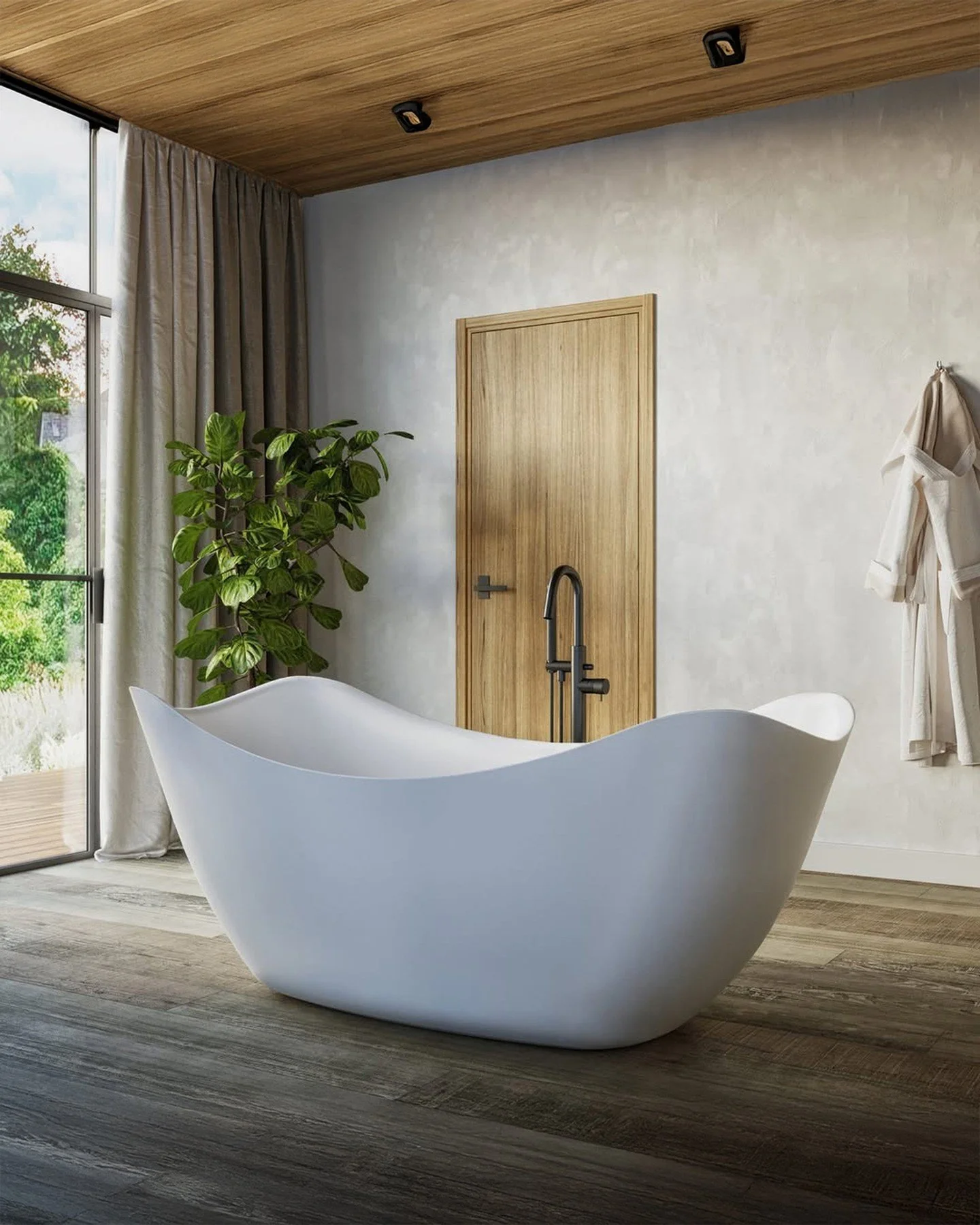 A freestanding bathtub defined by soft, organic curves, and crafted from a velvety, solid, eco-friendly surface.⁠
⁠
Explore the collection by booking an appointment at the link in our bio. ⁠
⁠
⁠
&bull;⁠
⁠
#interiordesign #worldofinteriors #torontoint