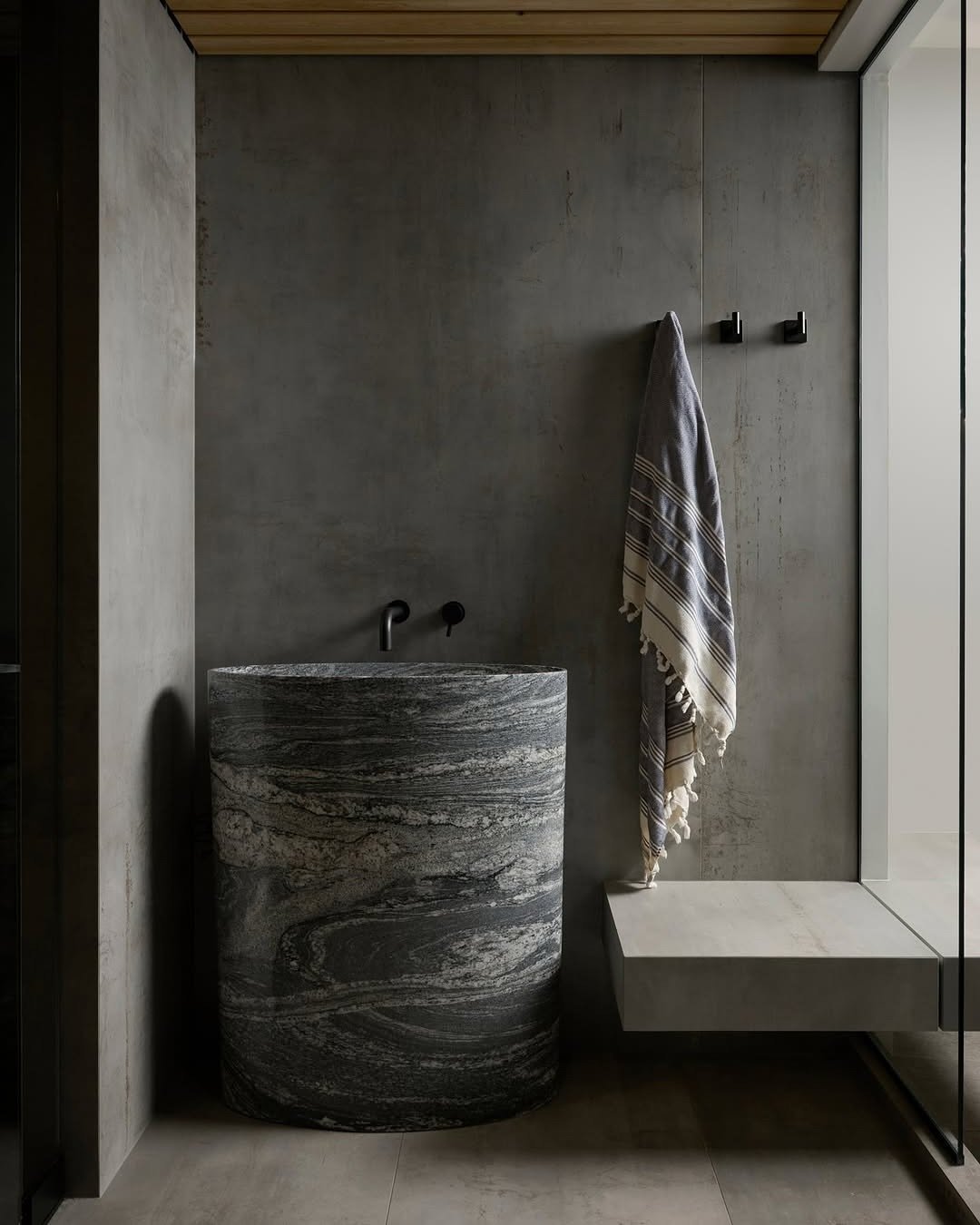 A space designed to slow you down. This home spa features a solid marble sink and matte black faucet, a pairing that feels both grounded and luxurious.

Discover more in our showroom. Click the link in bio to book your appointment.

Design: @bluedesi