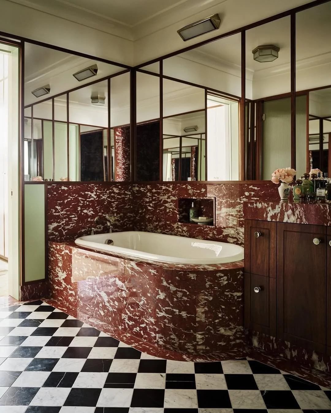 Looking to create a modern checkerboard tile layout with a timeless twist?⁠
⁠
Artistic Tile offers custom sizes and a variety of colours to help create a rich, layered space. A statement floor that grounds the room while letting every detail shine.⁠
