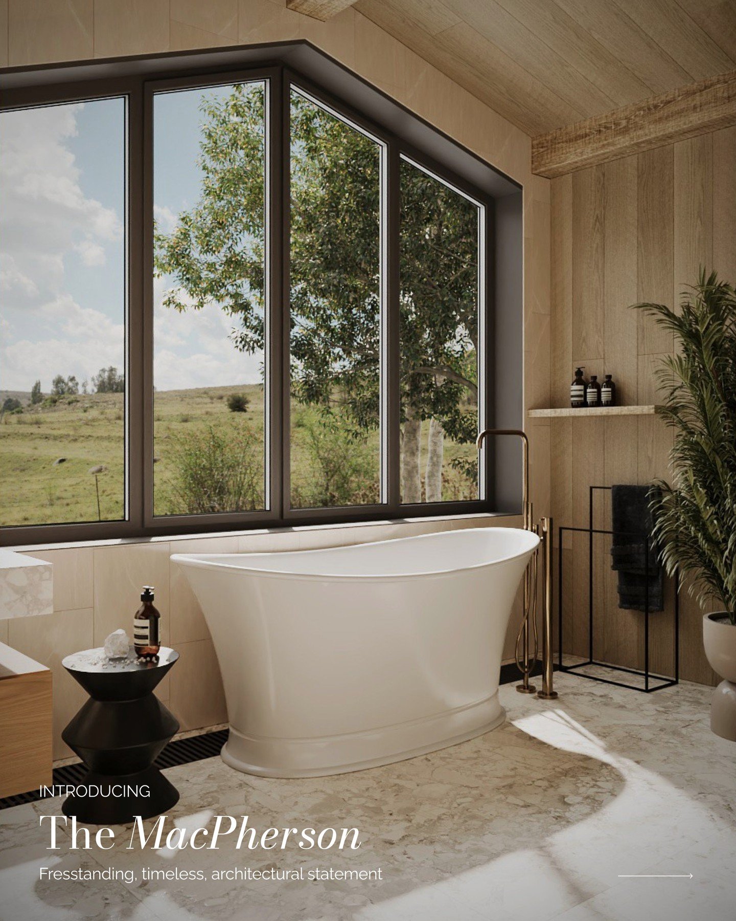 There&rsquo;s nothing quite like a statement bathtub.⁠
⁠
A freestanding double soaker designed to anchor the space and shape the entire room around it.⁠
⁠
Handcrafted and available with Air Bath therapeutic system and heated blower &mdash; get in tou