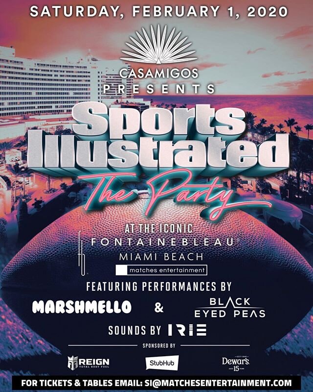 Matches Entertainment is excited to announce we are the official ticket, table, and elevated experiences partner for Sports Illustrated: The Party taking place on Saturday, February 1st at the iconic Fontainebleau Miami Beach in Miami, Florida! Link 