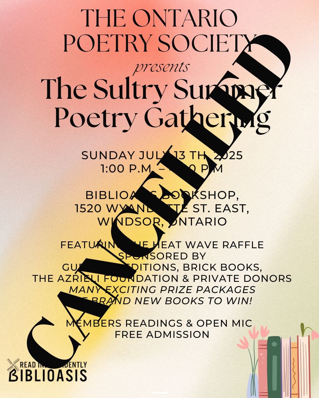 CANCELLED - The Sultry Summer Poetry Gathering