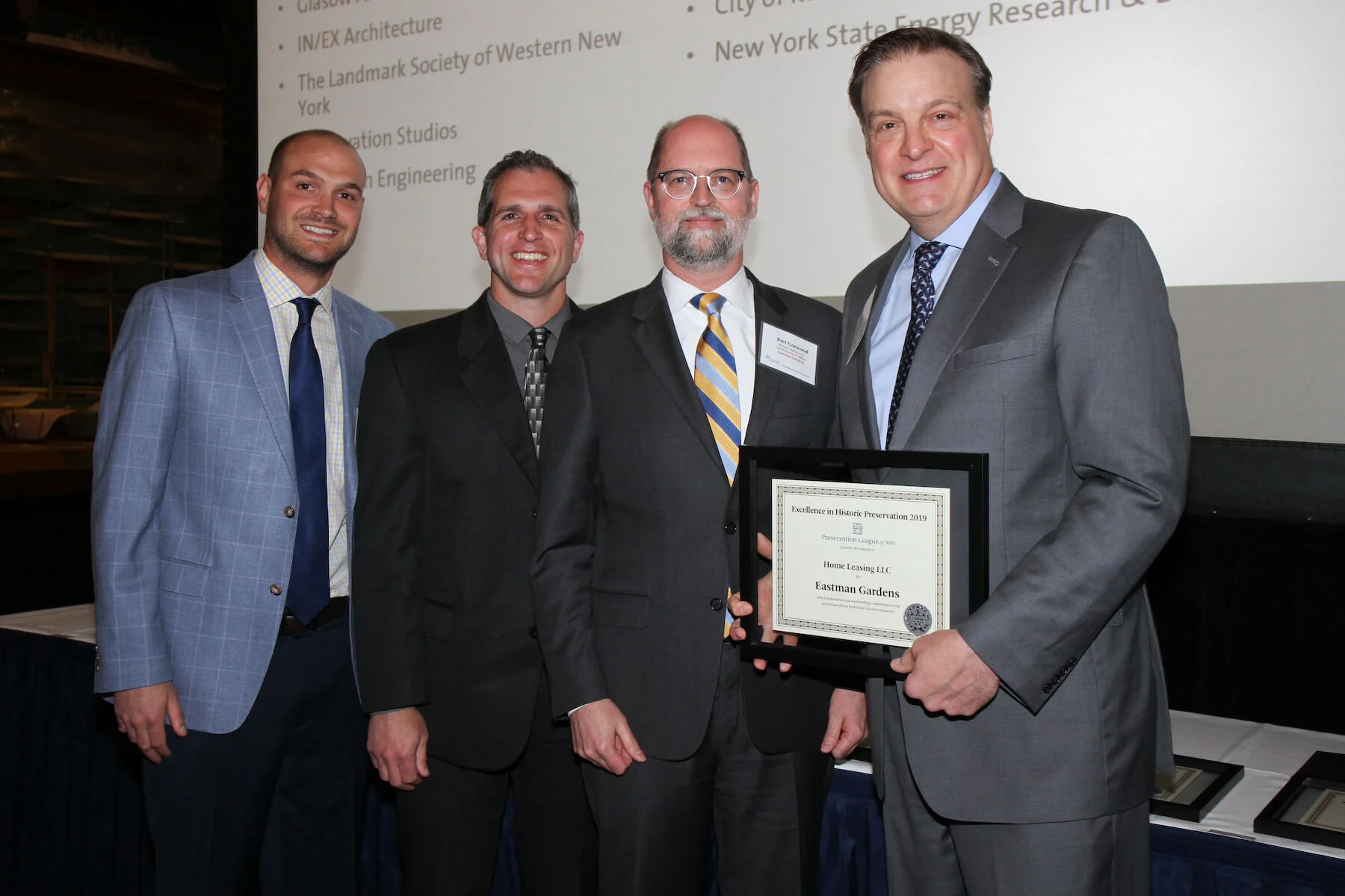 The Eastman Gardens Team with League President Jay DiLorenzo