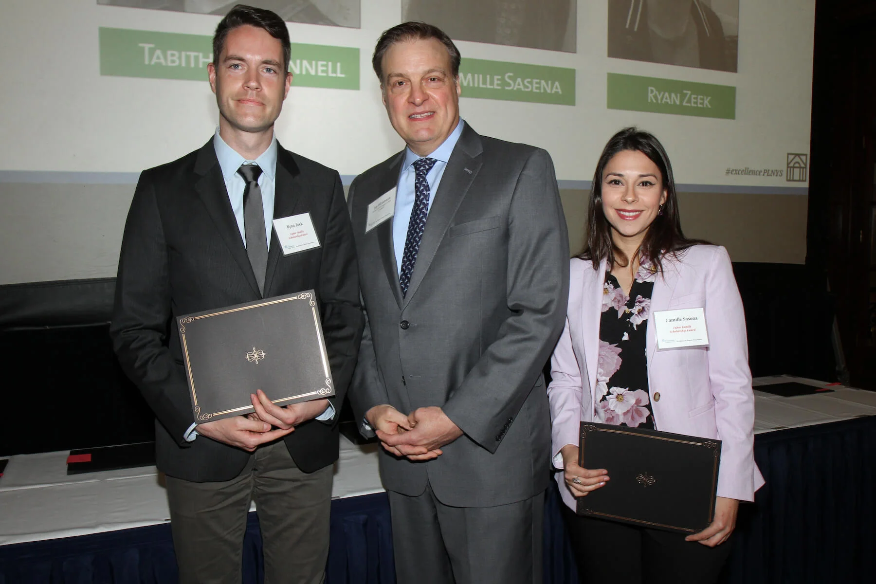League President with Zabar Scholars Ryan Zeek and Camille Sasena