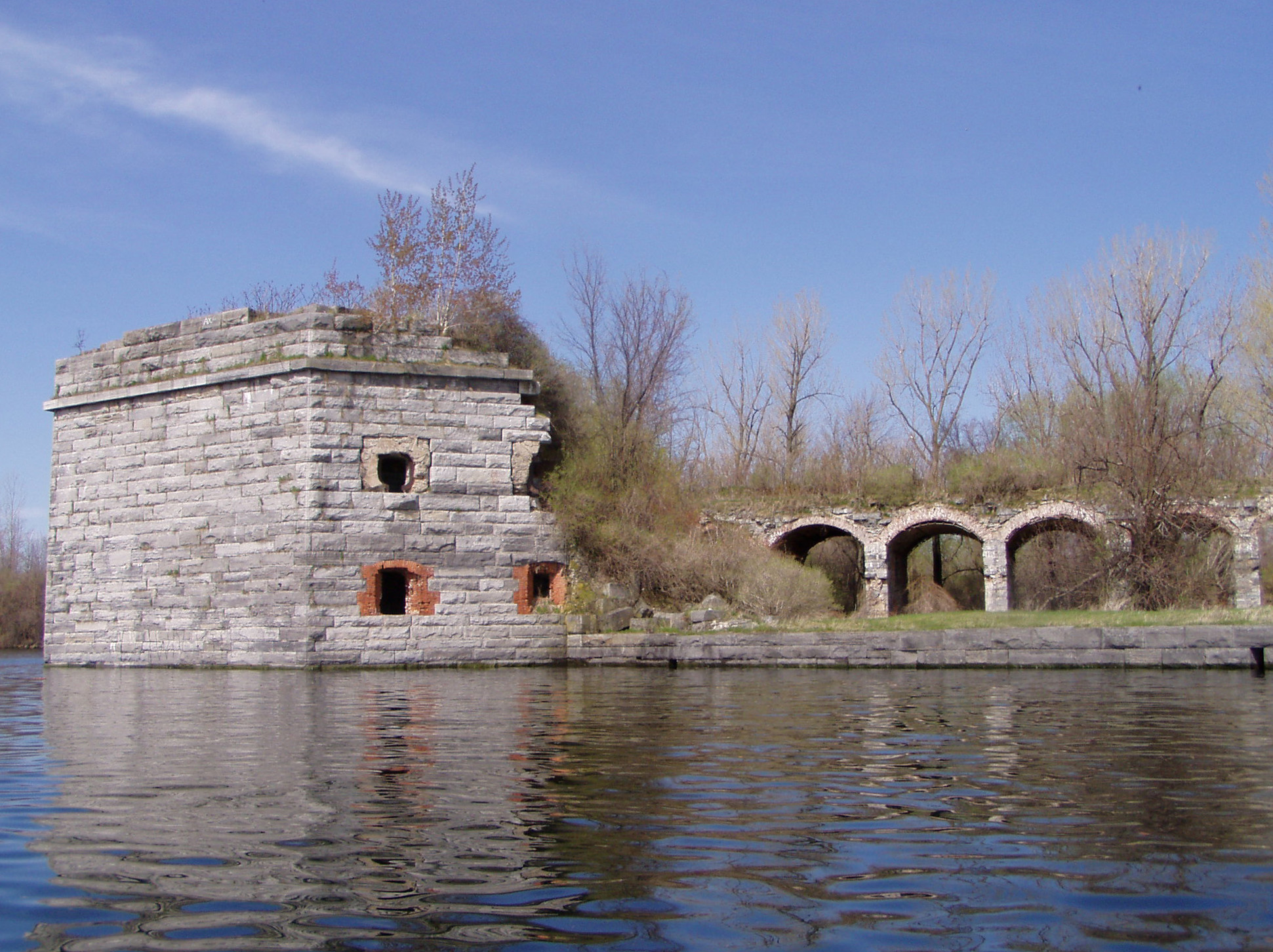 Fort Montgomery, Rouse's Point Image #4-Fort Montgomery east face from lake Jim Millard photo.jpg