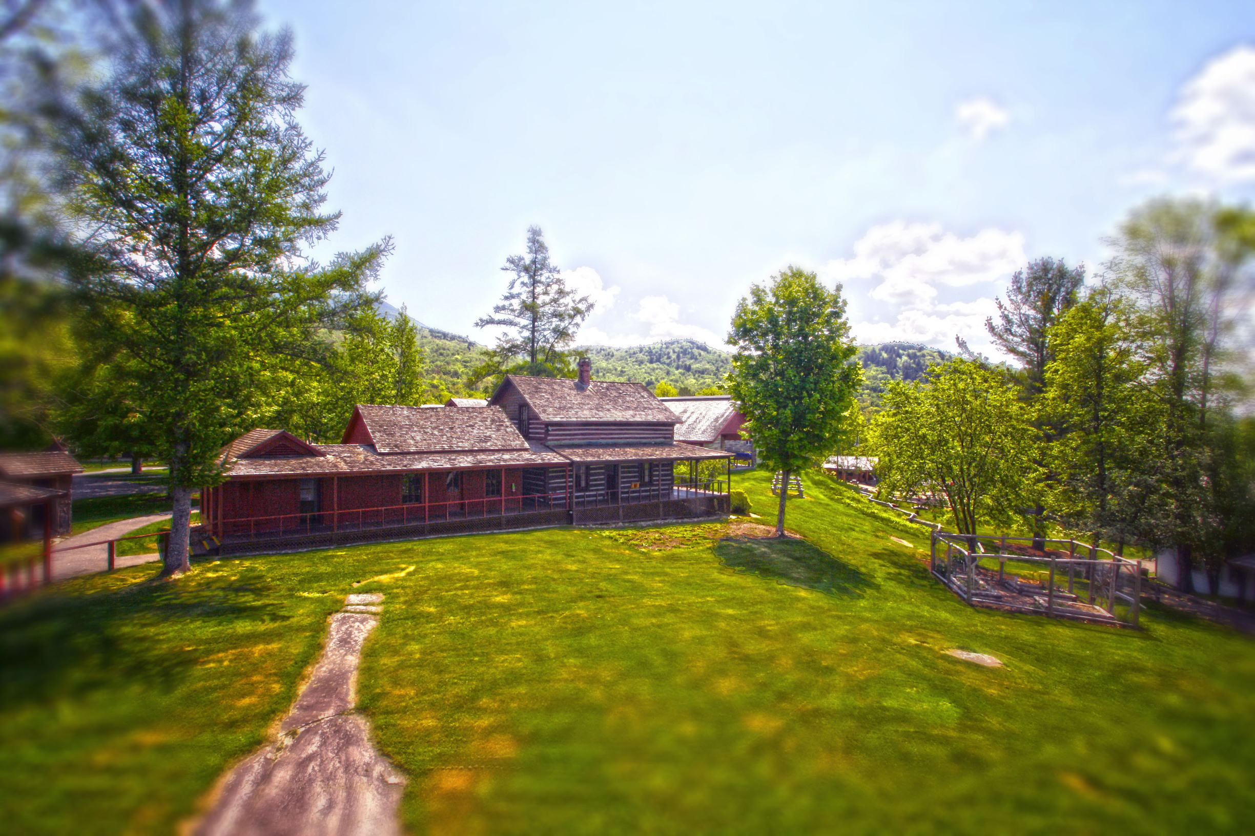 Adirondack Historical Association/Adirondack Museum, Blue Mountain Lake, Log Hotel and Cottages