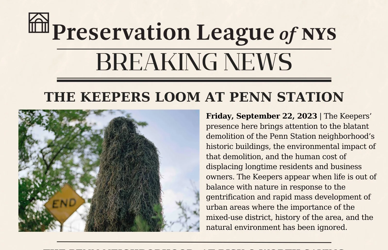 Breaking News: The Keepers Loom at Penn Station