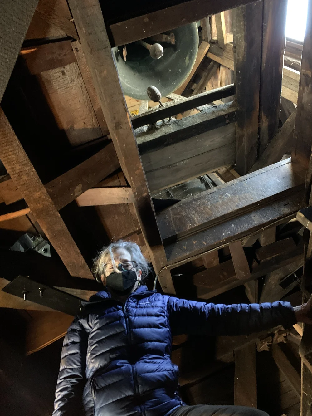 Exploring a church bell tower