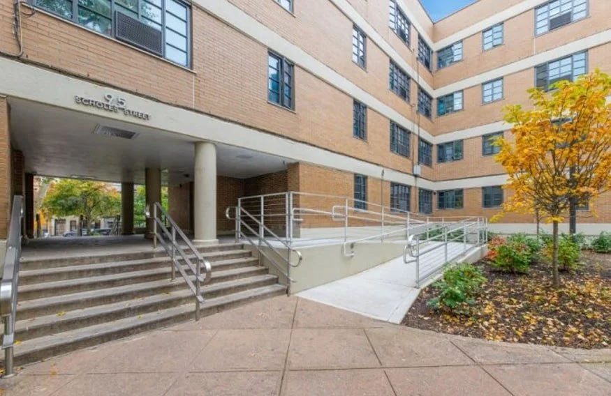 Renovated building entrances credit: RDC Development