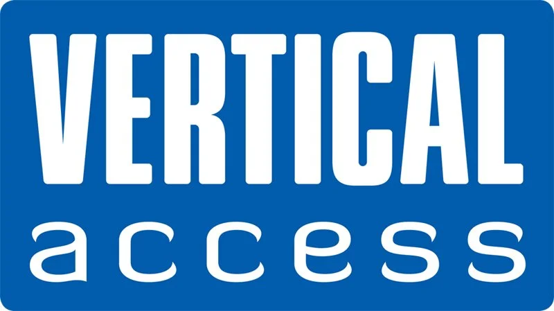 vertical access logo (blue)