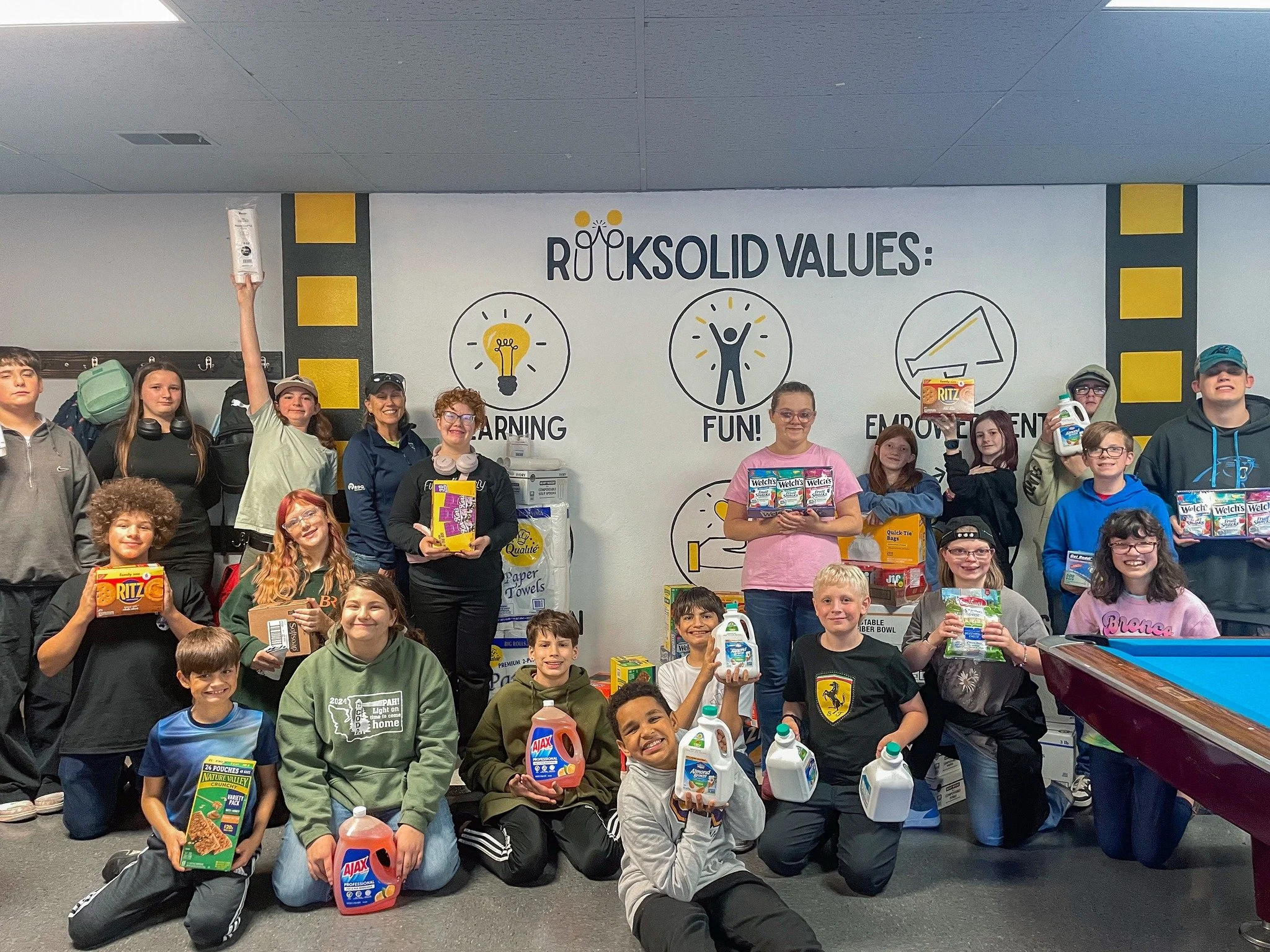 A big THANK YOU to Portland @rdoequipmentco  Employees for another amazing supply drive donation! 🎊
Have supplies to donate? Email info@rocksolid-teen.com to find a time to drop them off!