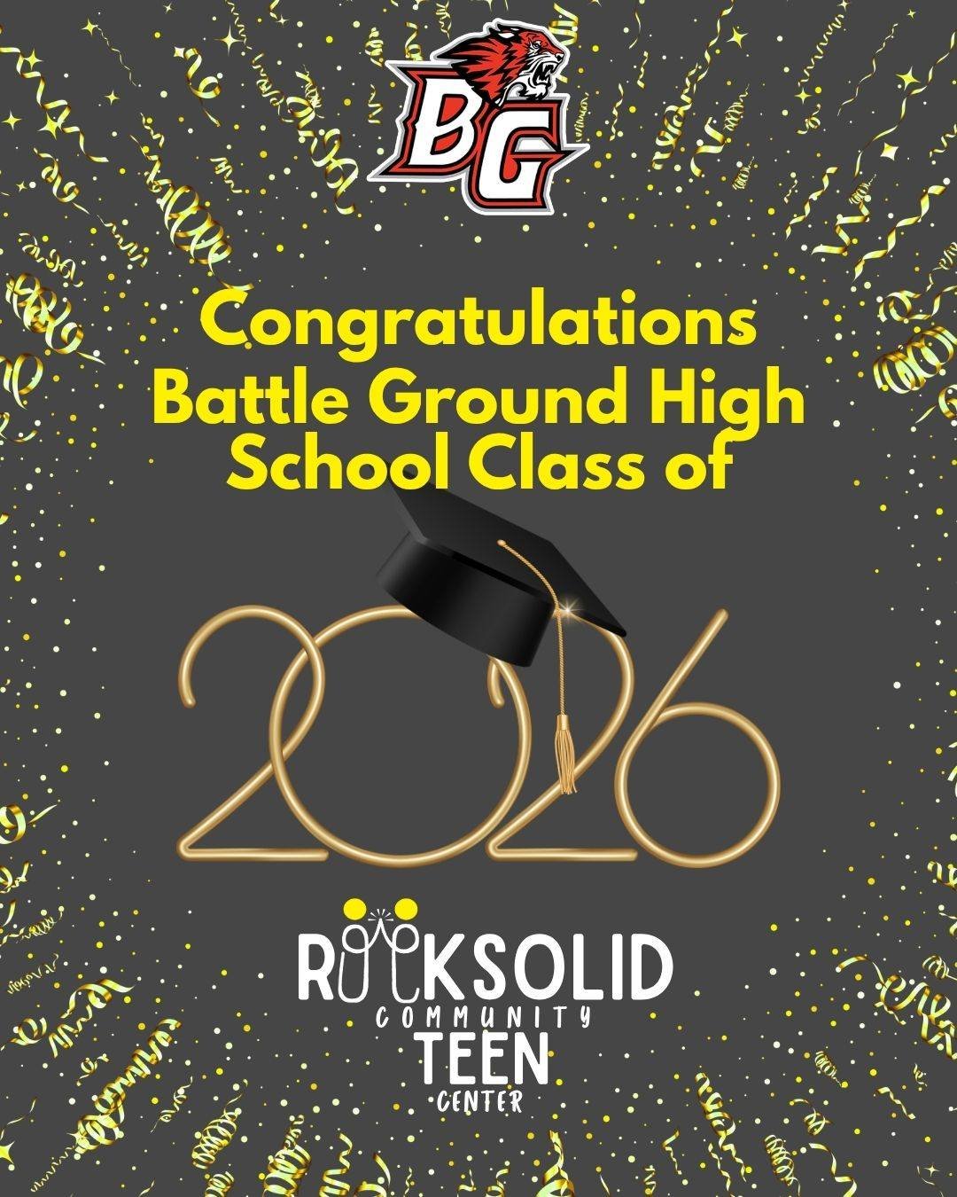Congratulations, Battle Ground High School Class of 2026! 🎓
Rocksolid is proud to celebrate the BGHS seniors graduating this Thursday, June 4.
To the Class of 2026 &mdash; we are cheering you on as you celebrate this milestone and step into what com