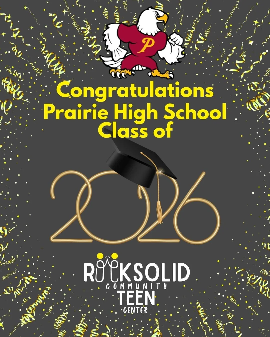 Congratulations to the Prairie High School Class of 2026! 🎓
Rocksolid is proud to celebrate Prairie seniors graduating today, Friday, June 5.
To the Class of 2026 &mdash; we are proud of you, excited for what comes next, and cheering you on as you t