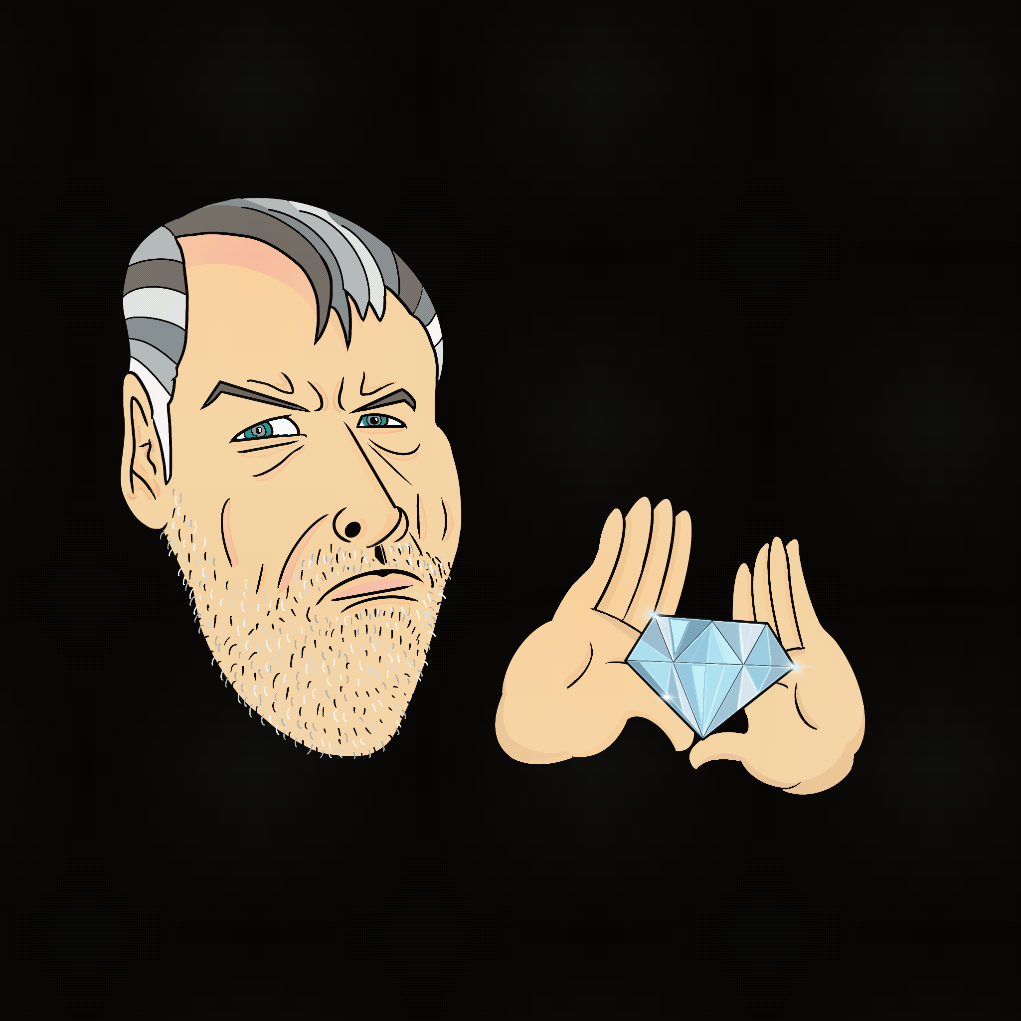 Giga Chad Diamond Hands and Laser Eyes