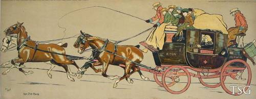 Coaching Chromolithograph by Cecil Aldin