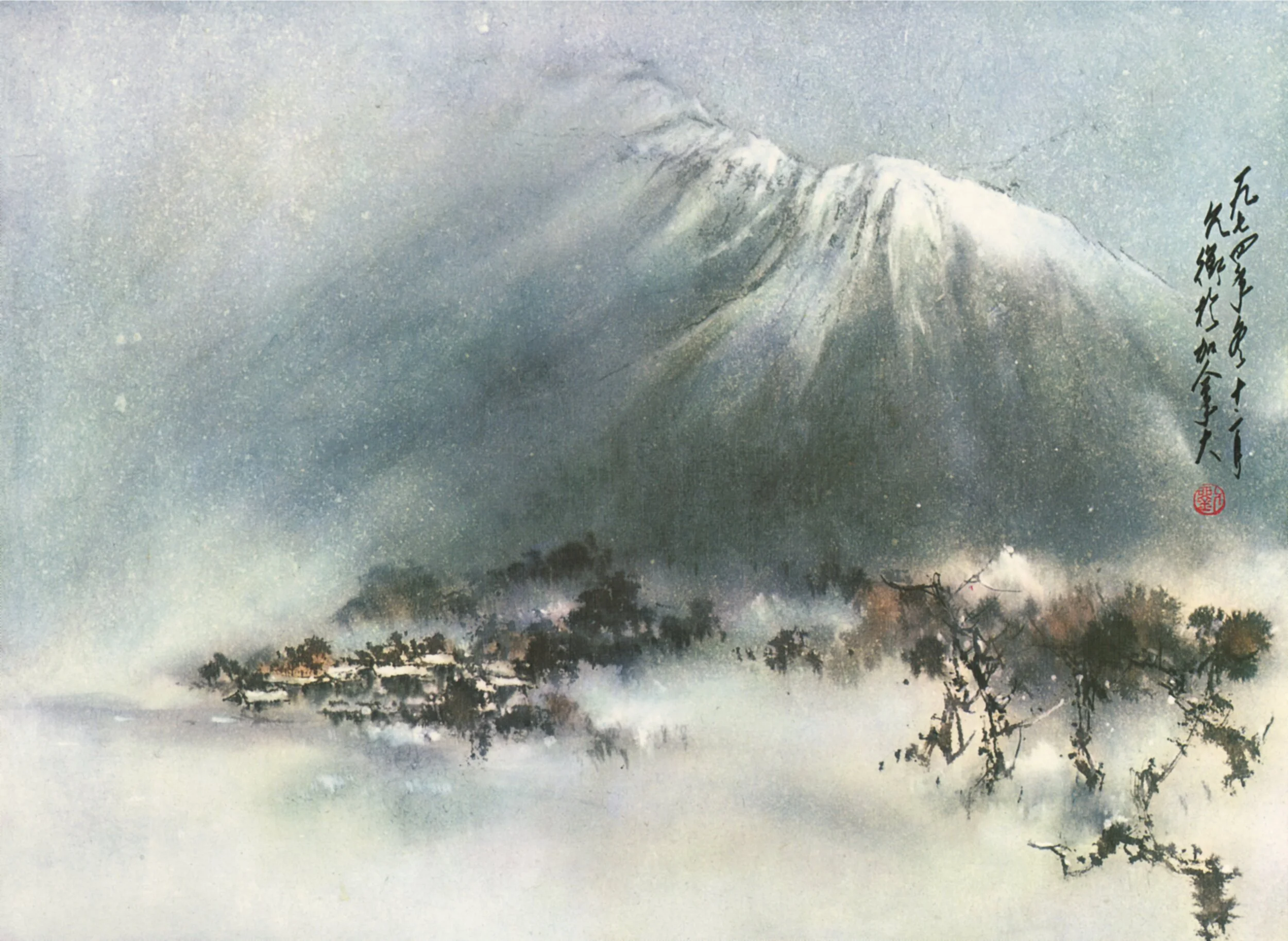 Snow Transforms Mountain and Village