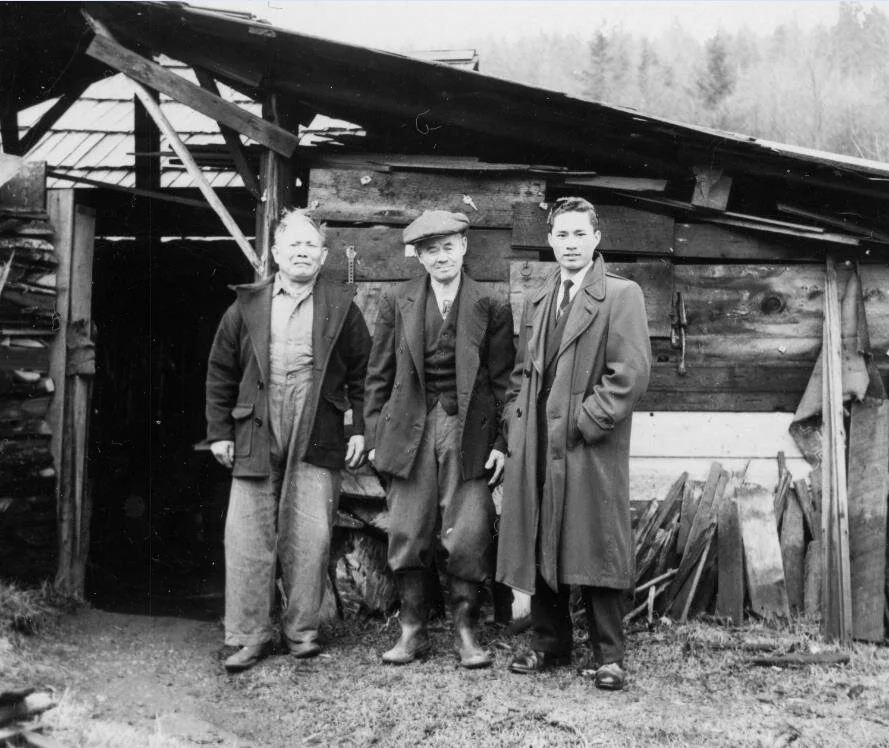 Stephen and his grandfather at their humble home in Canada 