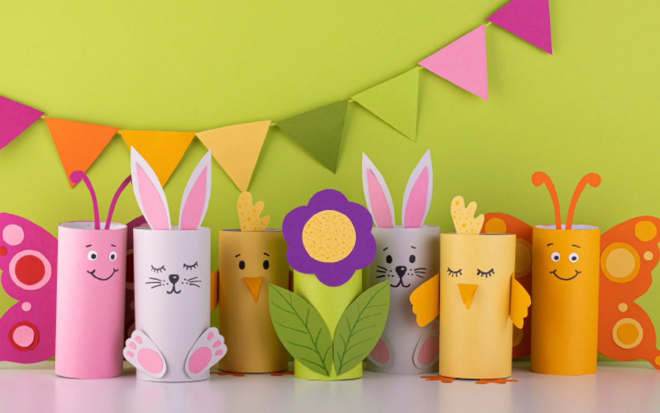 Illustrative (decorated paper rolls).