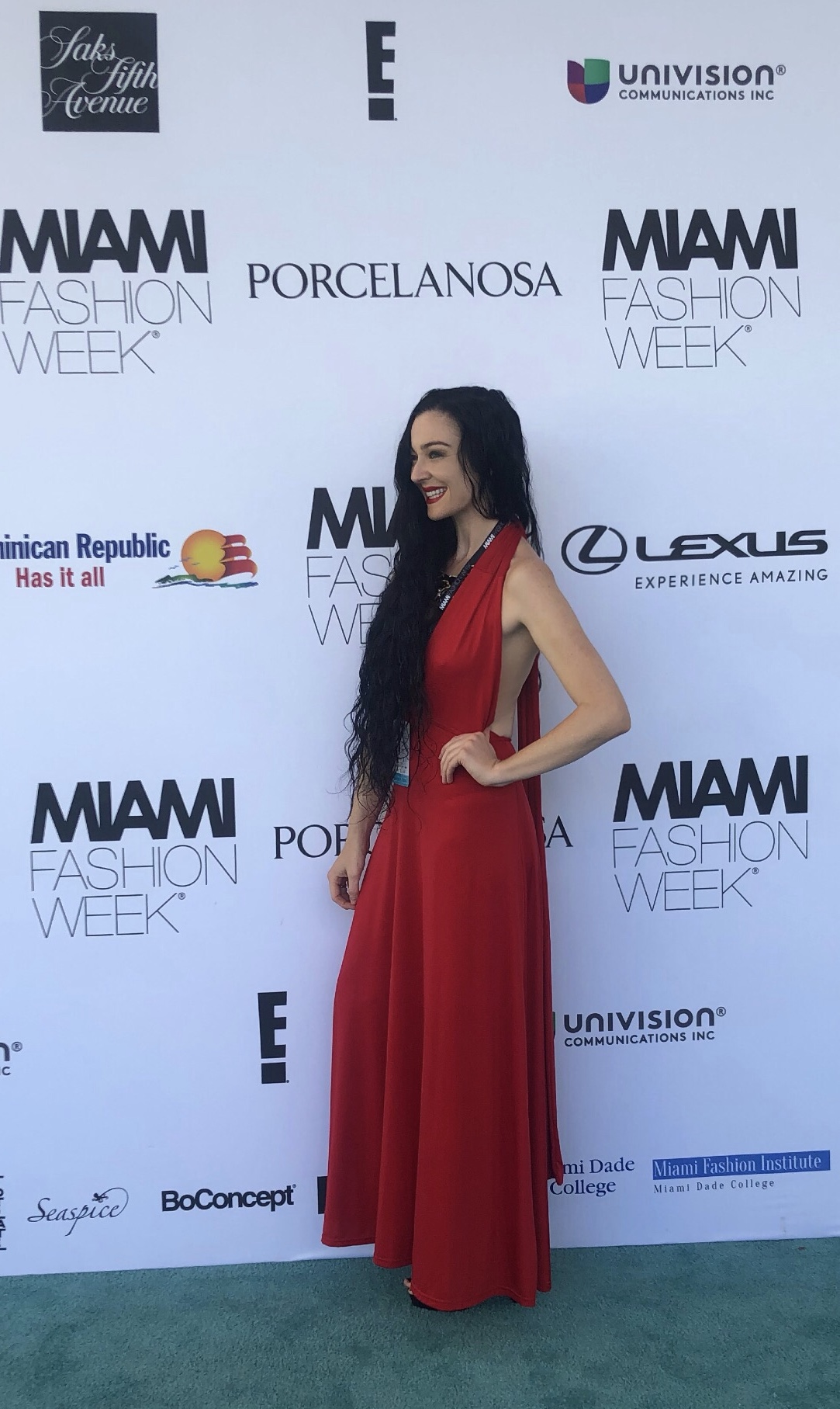 Dani Swan Red Dress on the Red Carpet