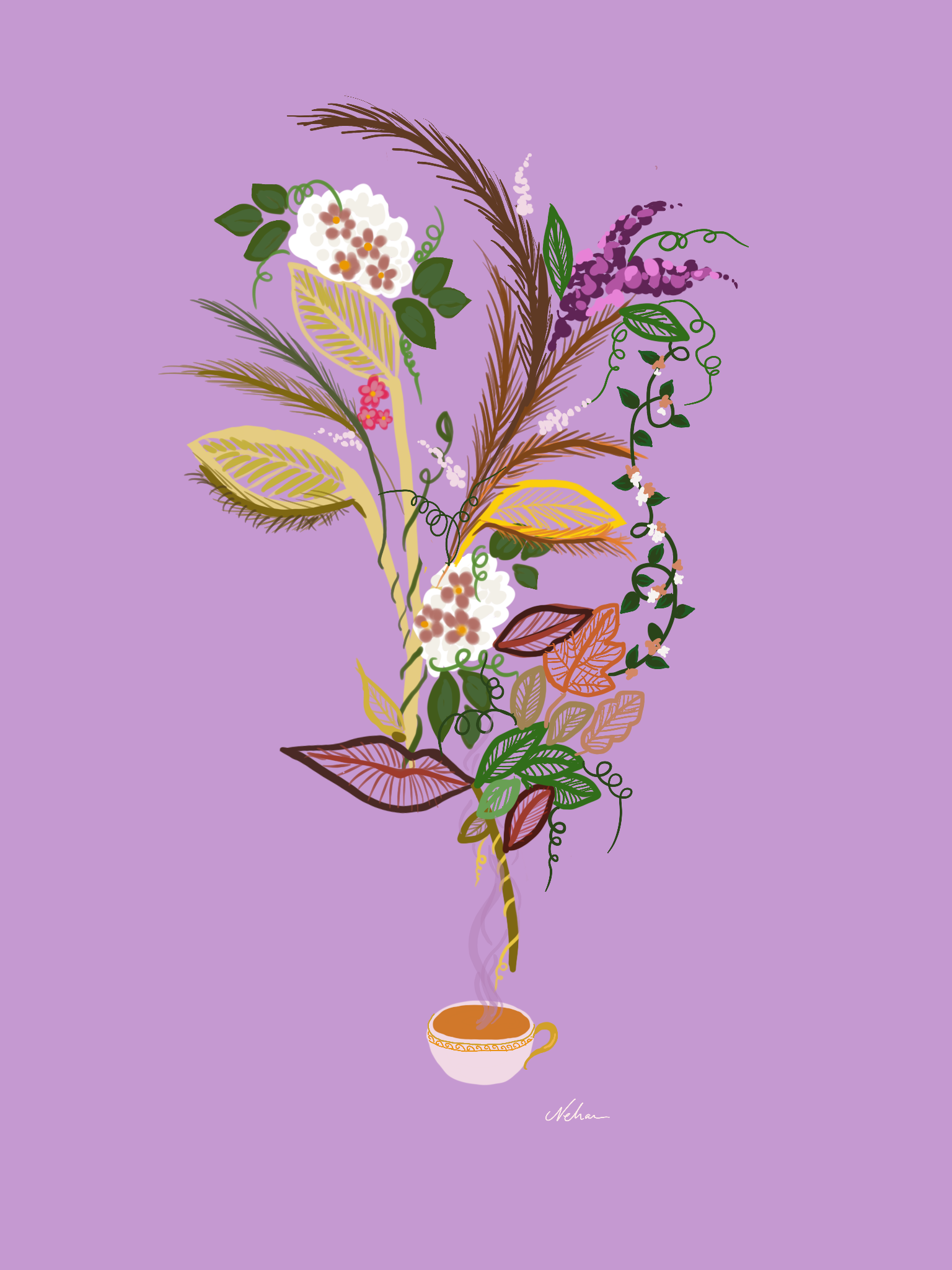 Here's the Lavender Chai - Digital Art Print