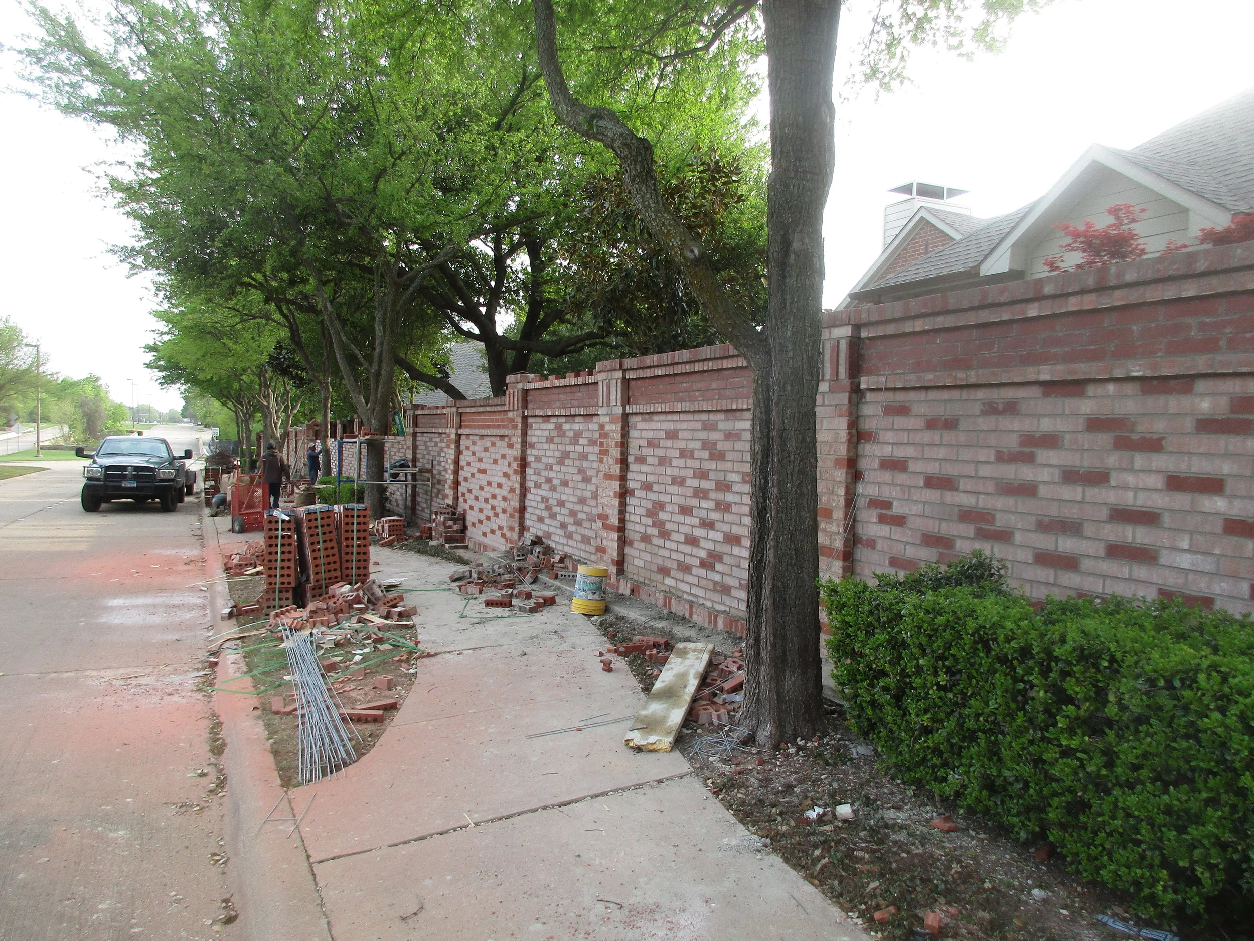 Newly Built Section of Brick Wall