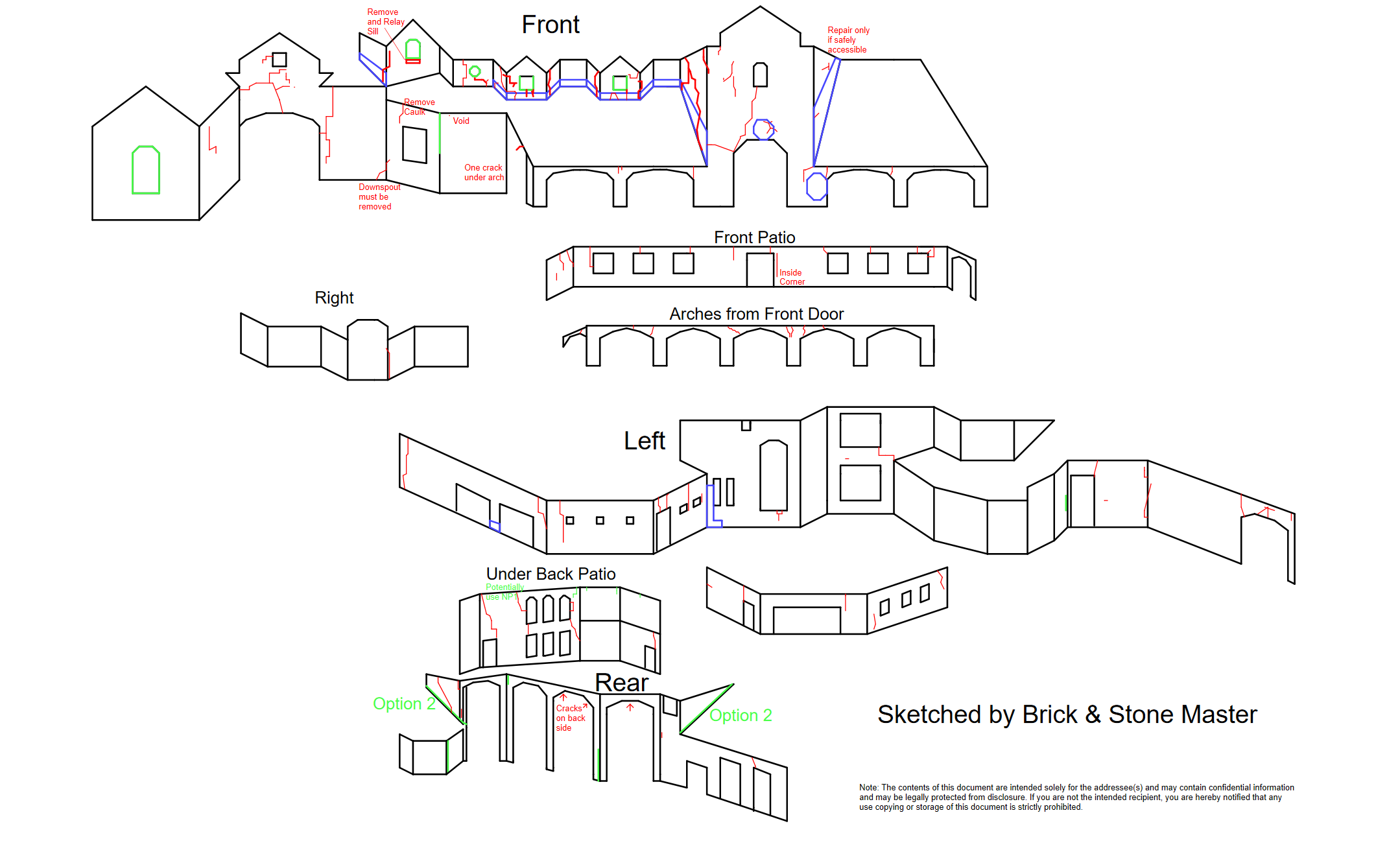 Blue Print Sketch of Residential Repairs