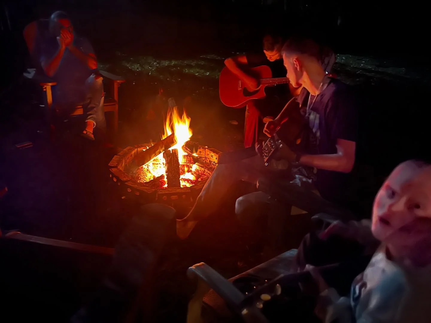 This dark, blurry photo captured a precious moment a few days ago when my big boys both grabbed guitars, told me to grab a harmonica, then Michael ran inside to grab his ukulele. It was one of my favorite moments. And I&rsquo;m grateful to say I have