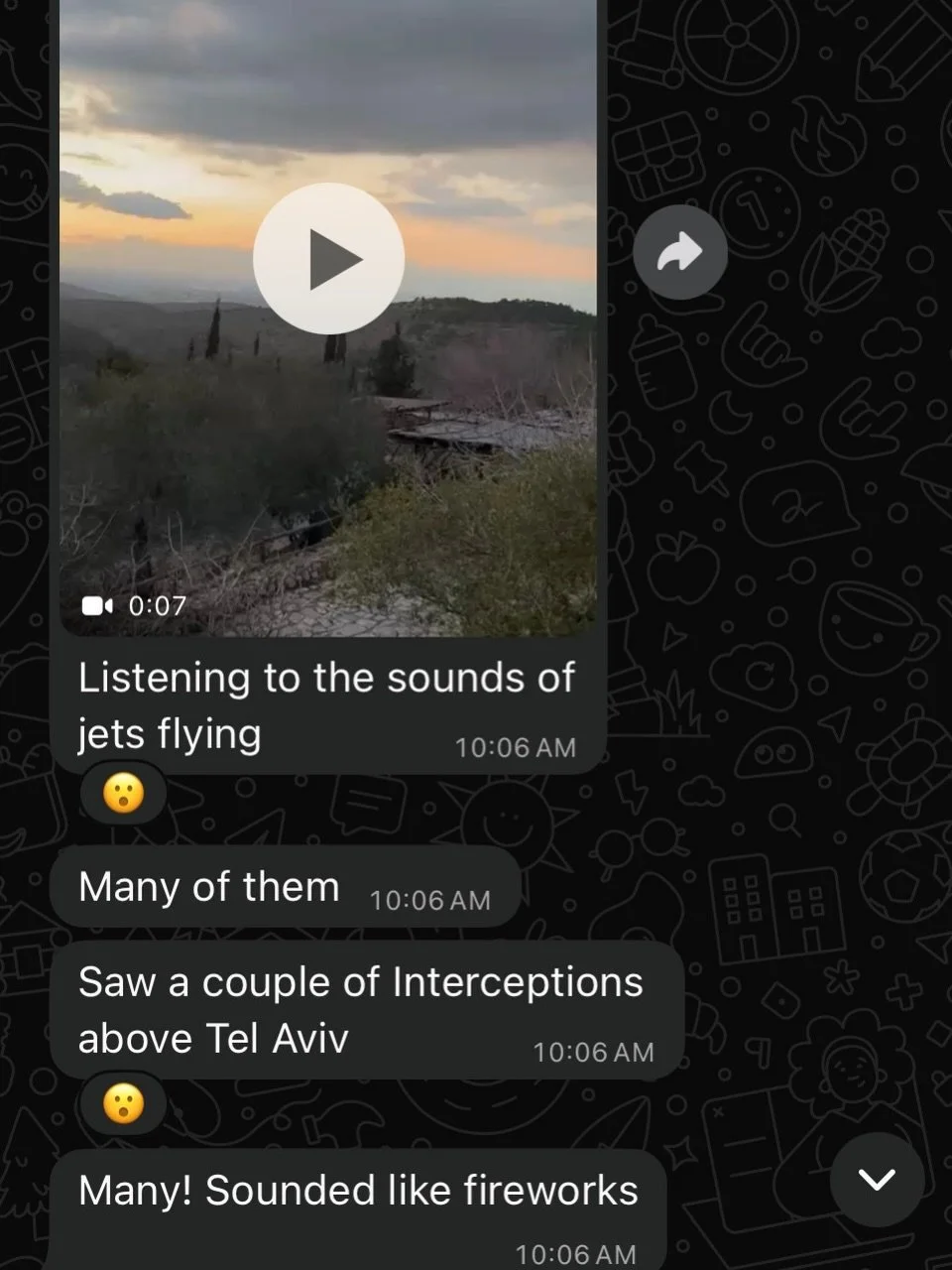 A few (anonymous) reports and prayer points from some of my dear friends in Israel right now. 

Pray like the prophet Daniel prayed when he was in Persia, and believe that Heaven answers. Believe that there is a battle happening even behind the scene