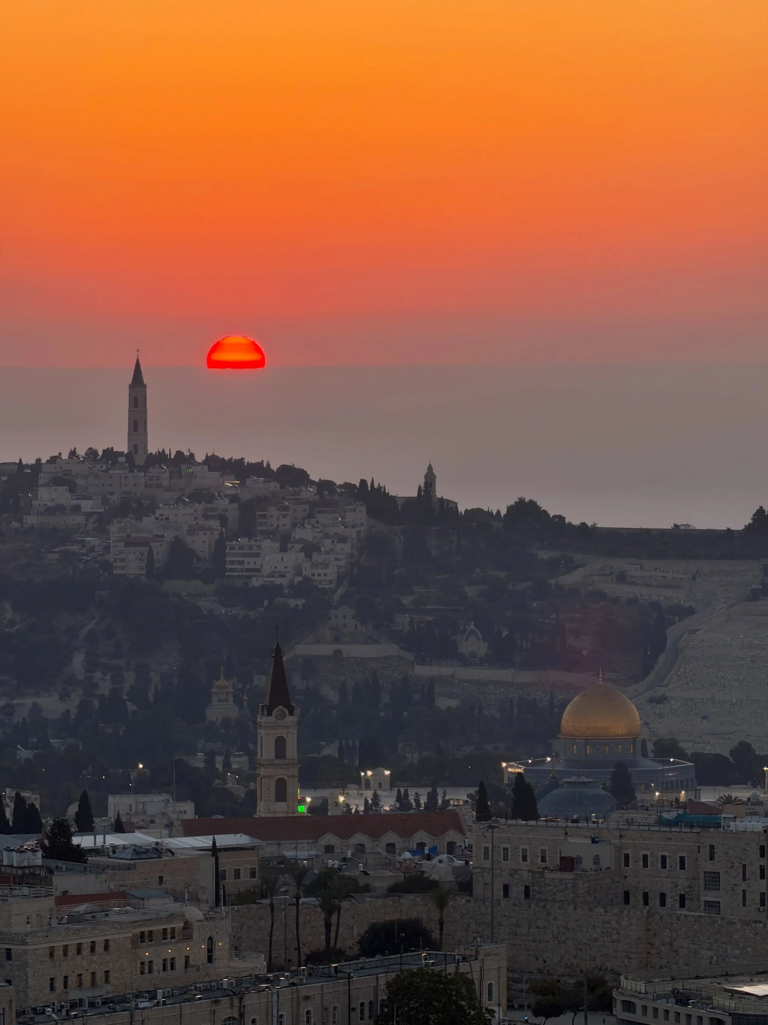 &ldquo;Pray for the peace
Look to the East&rdquo;

The Ascension Bell Tower marks the traditional location where Jesus ascended, and will return in the same way they saw him go. 

&ldquo;The Ascension&rdquo; is the title of Track 12 on my new album. 