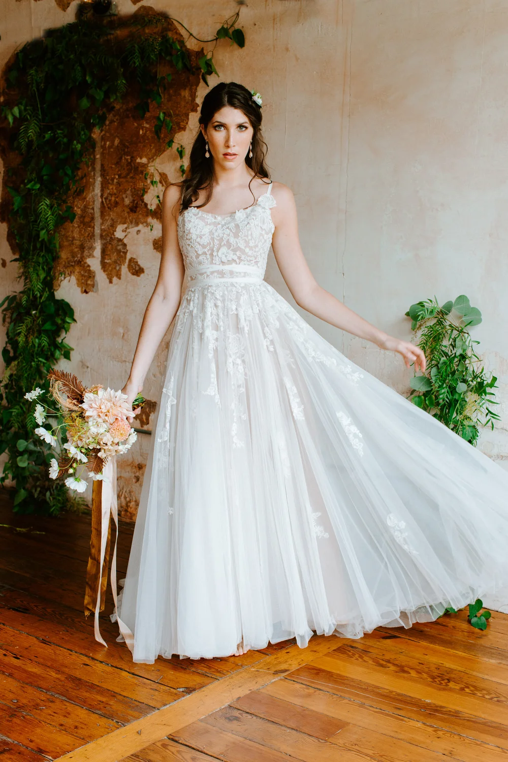 embroidered wildflower wedding dress Irish Wild – Mizz Rio