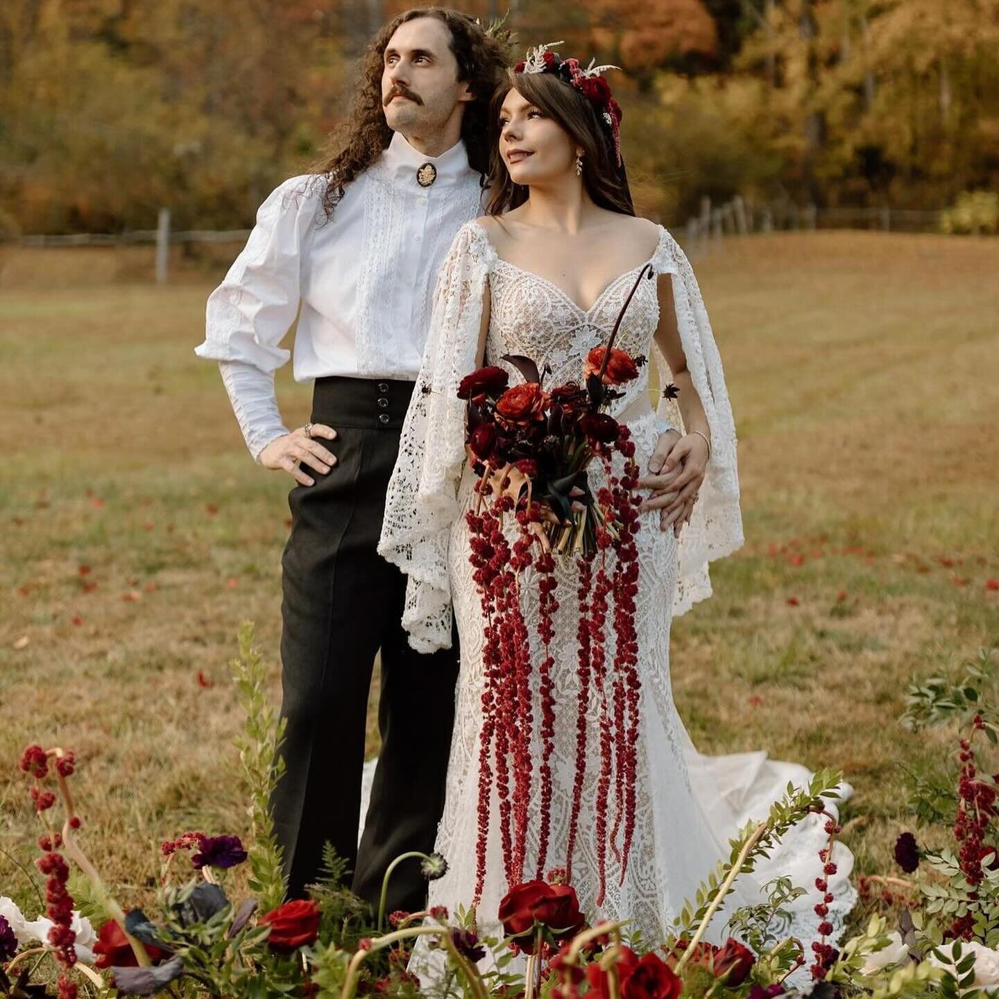 Search results for &ldquo;edgy Victorian autumn forest wedding&rdquo;: real #wildflowerbride @dr.lizlistens highly curated, beautiful, and unique special day 🍁 ✨🔥
Photos @foxhousestudio 
Venue @laughingwatersnc 
Gown @wildflowerbridal 
Florals @pol