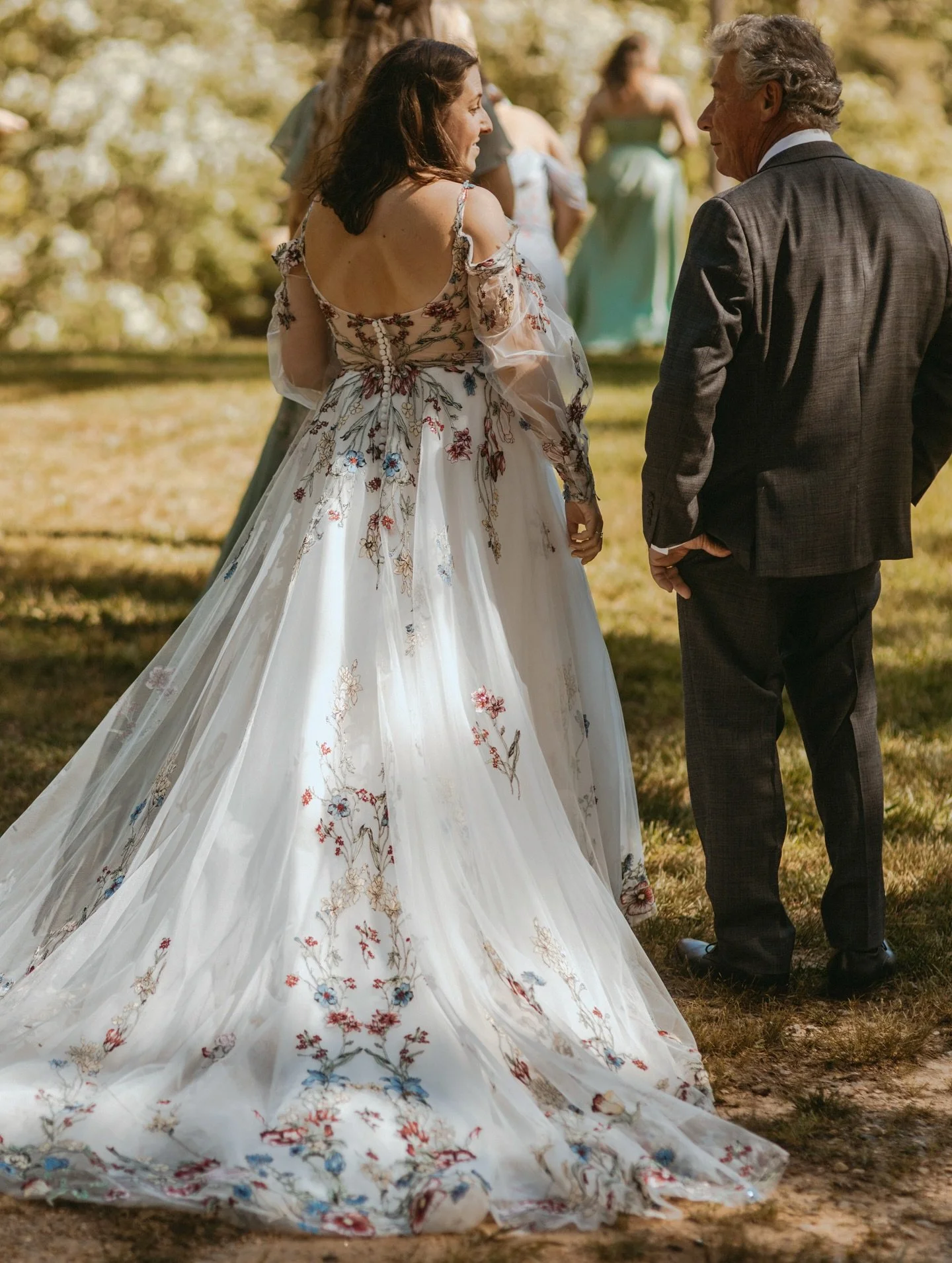 If you know you want a unique gown with COLOR like our beautiful #wildflowerbride @mae_fensterer did, then we&rsquo;ve got you covered! We have 15 different colorful gowns in the shop right now (and a few of those 15 we have in more than one size), a