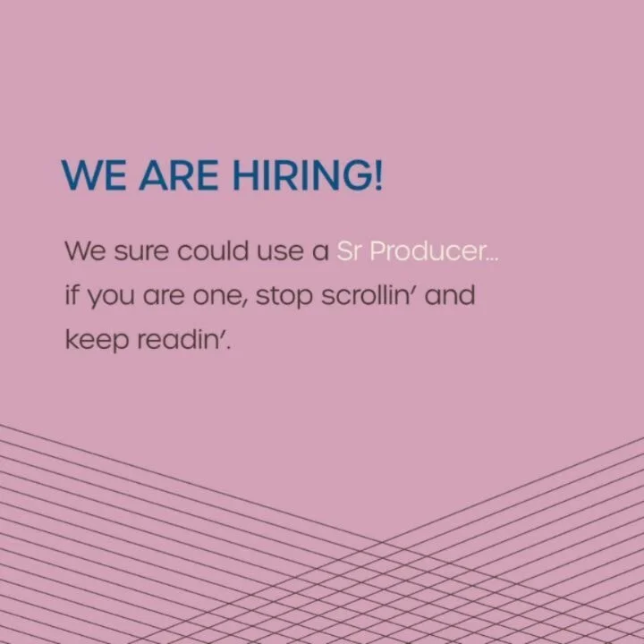 We're looking for a Senior Producer! For more info check out the link in our bio!

#hicompadre #Hiring #producer