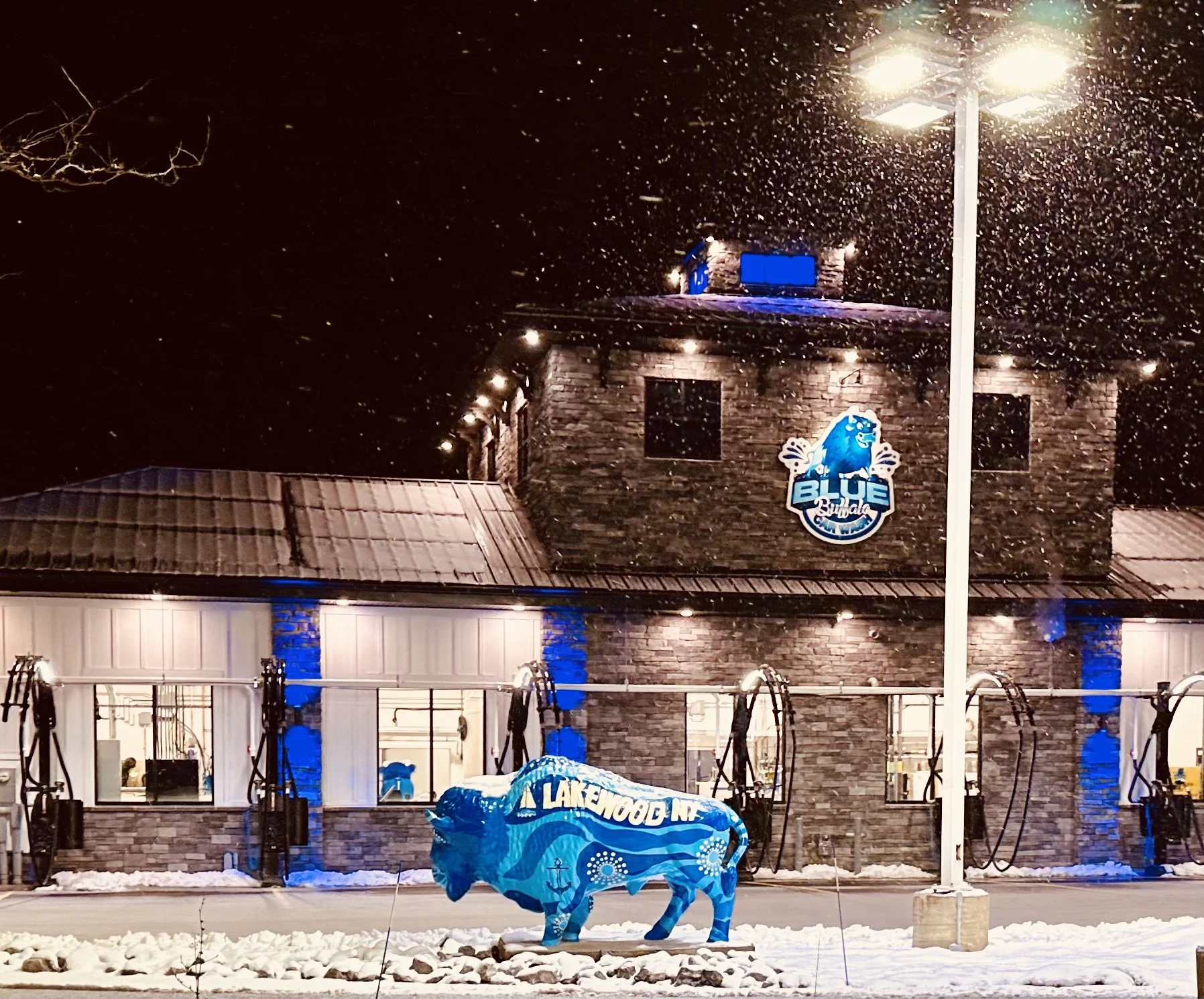 Blue Buffalo Car Wash: Buffalo Statue