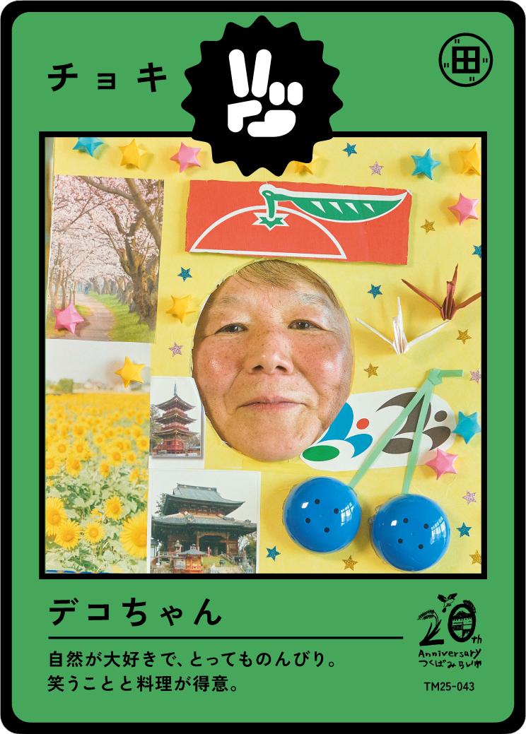 Decorative collage celebrating a 20th anniversary with pictures of cherry blossoms, sunflowers, traditional Japanese temples, and origami cranes. Center features a person's face with cherry blossom background, surrounded by colorful star and butterfl