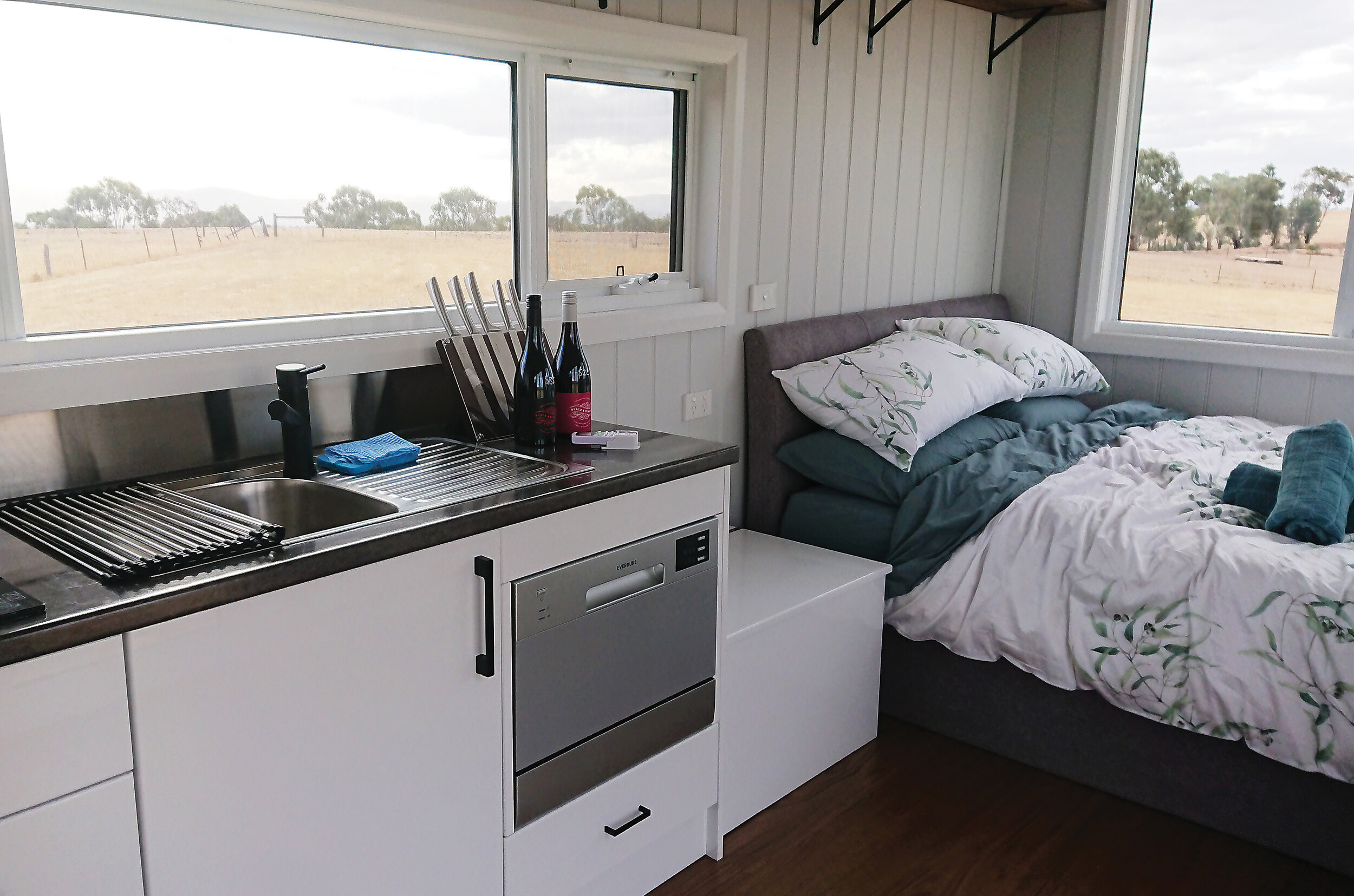 Hounds Run tiny house has all the modern fixtures including a dishwasher