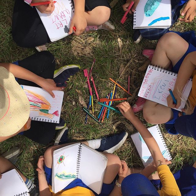 Journaling has been a vital creekulum practice... our journals are collective and they have flowed from young hands to older hands over the year... carrying memories, drawings and stories of the Merri Merri #flow #creativejournaling #wurundjericountr
