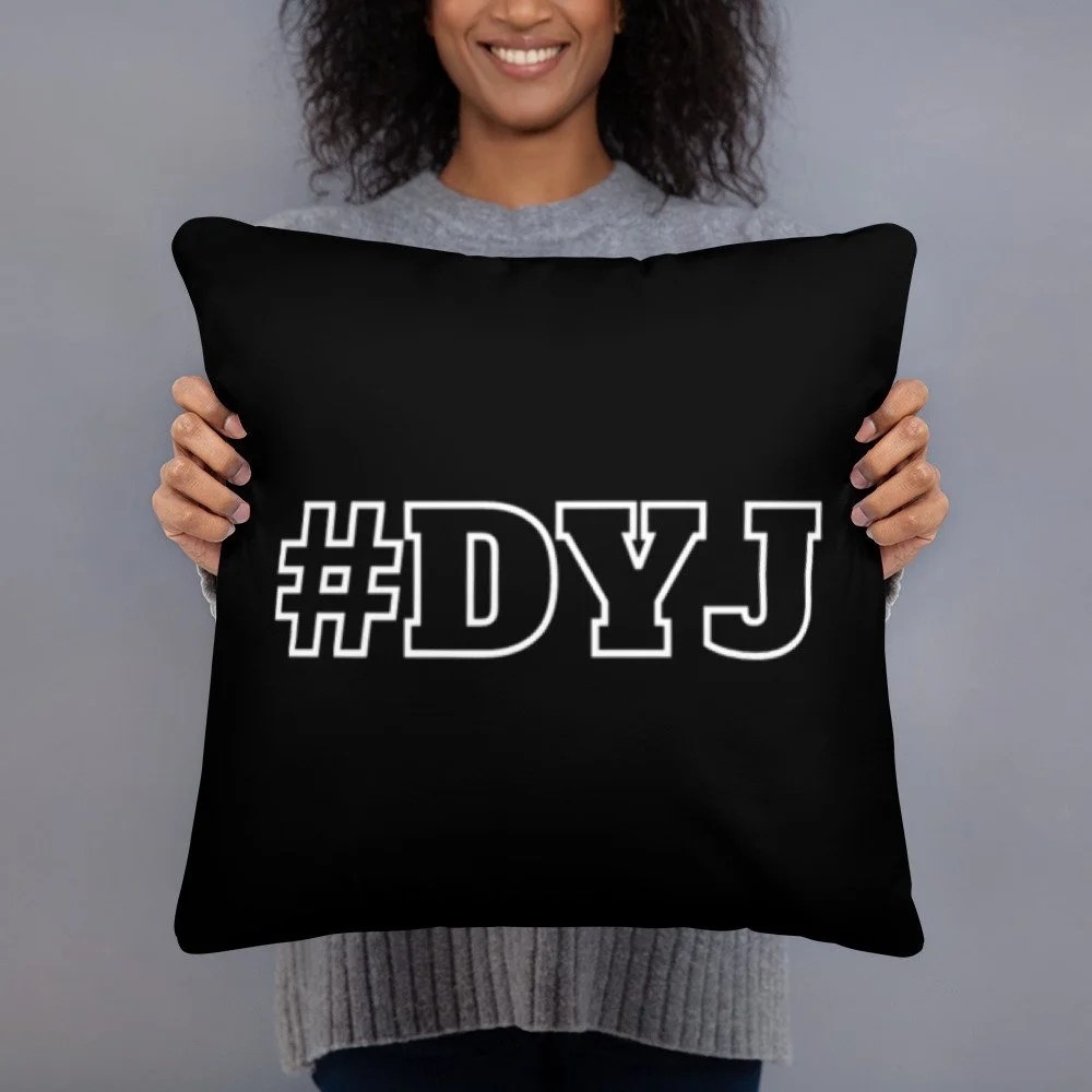 #DYJ Throw Pillow Black/Butterflies