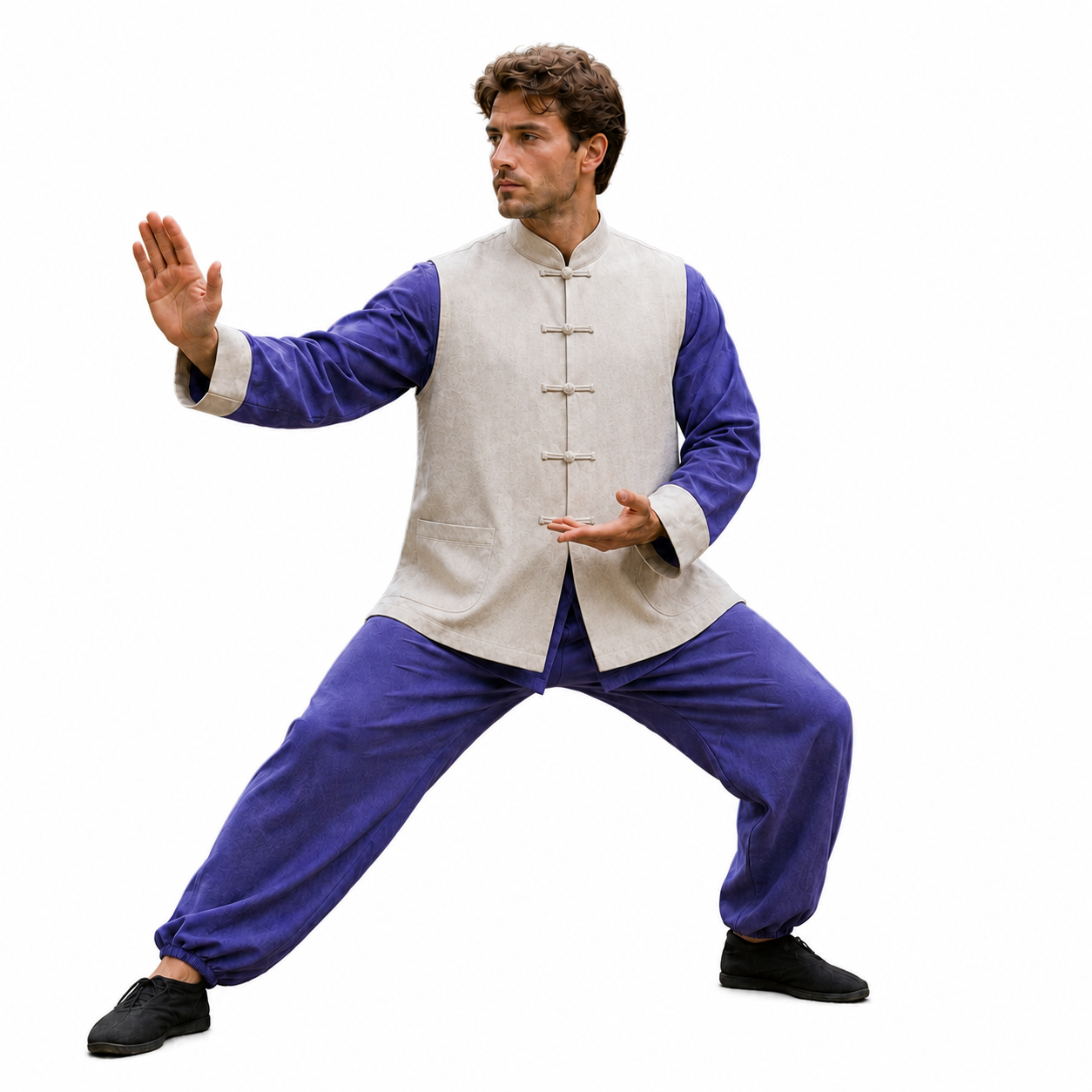 Tai Chi outfit, Handmade uniform with Shirt, Vest, and Pants (3 pc.), custom-made