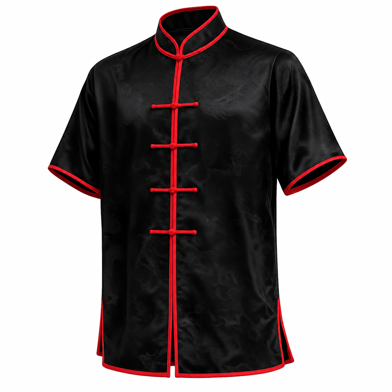 Choy Li Fut-Shirt -short-sleeved kung fu shirt with red-trim