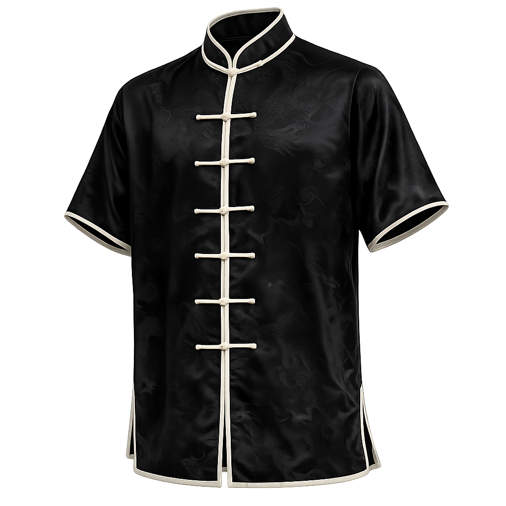 Hung Gar Shirt-short-sleeved kung fu shirt with white-trim