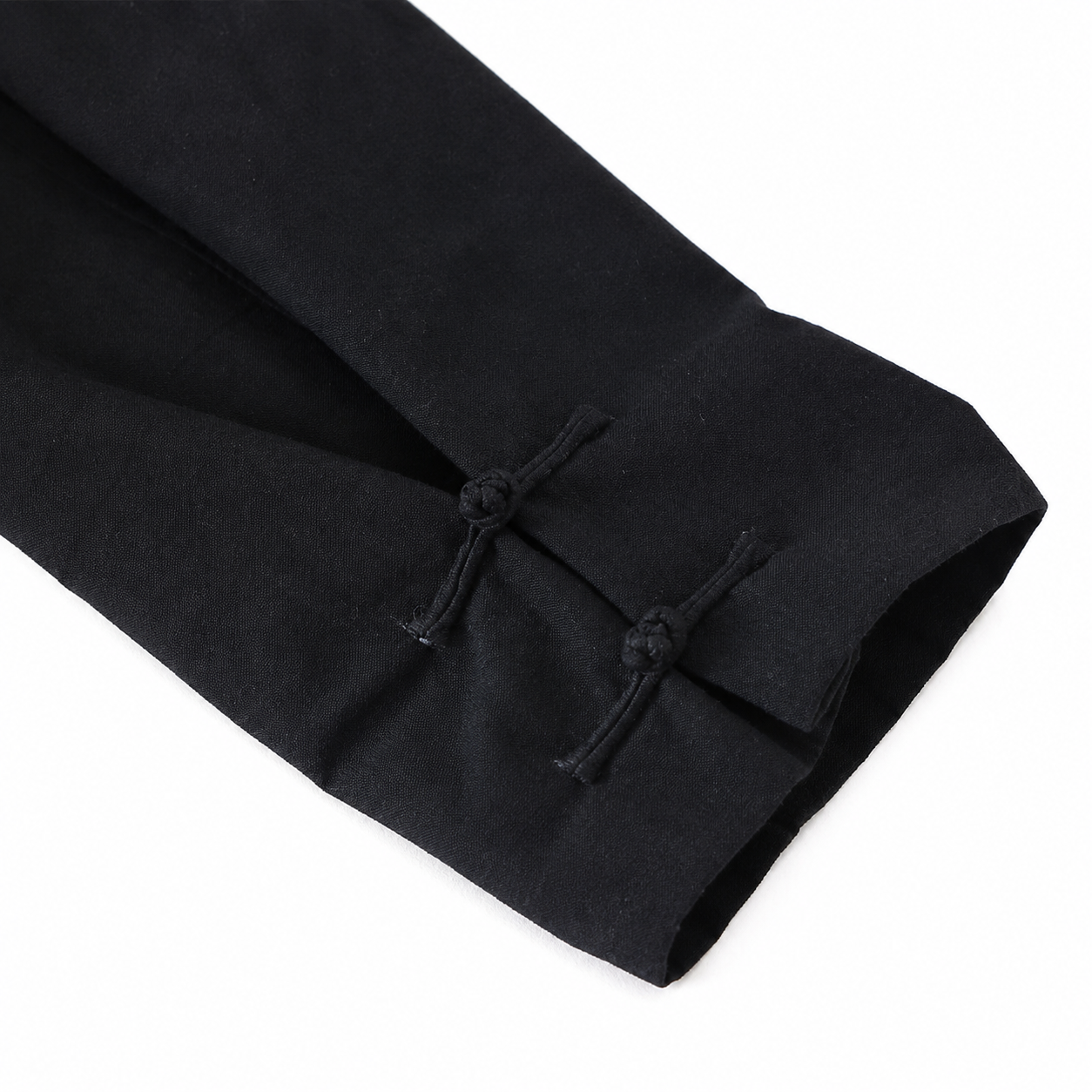 Kung Fu Pants draped legs frog buttons