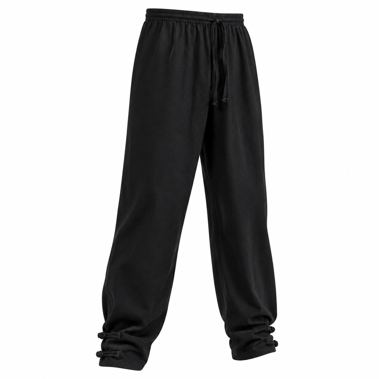 Wing Chun Kung Fu Pants-black-2-frog-buttons