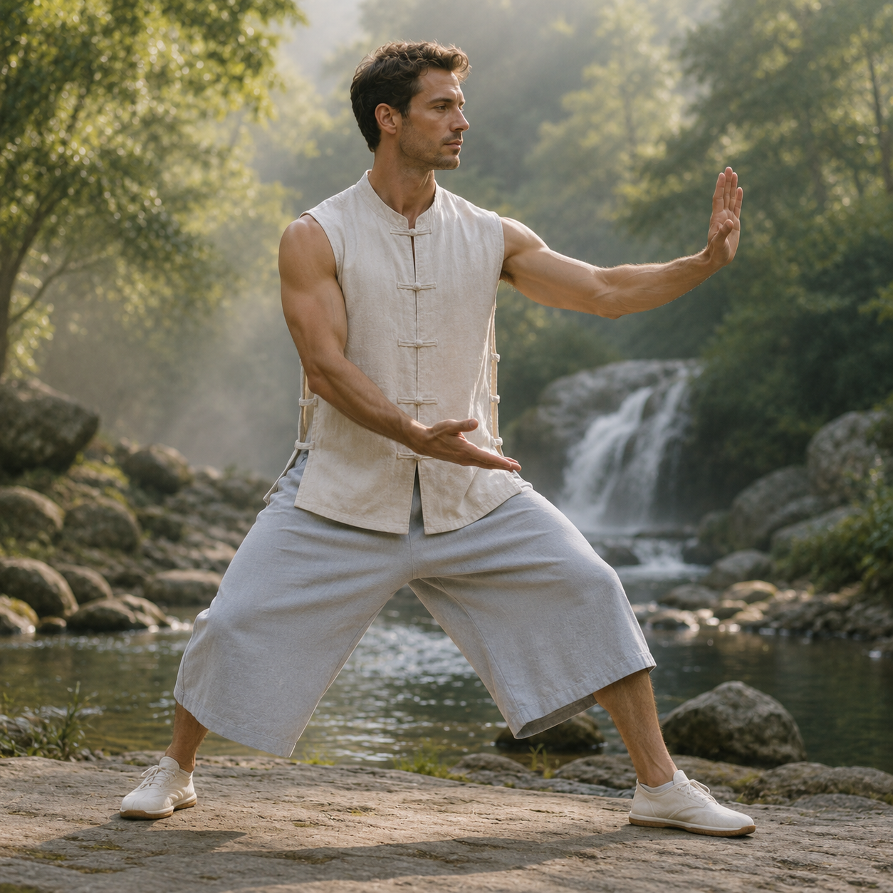 Kung-Fu-Pants-2-3 Martial Arts Shorts Tai Chi Shorts
