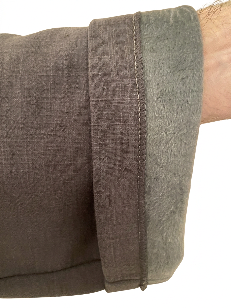 Kung fu winter shirt with fleece lined sleeves