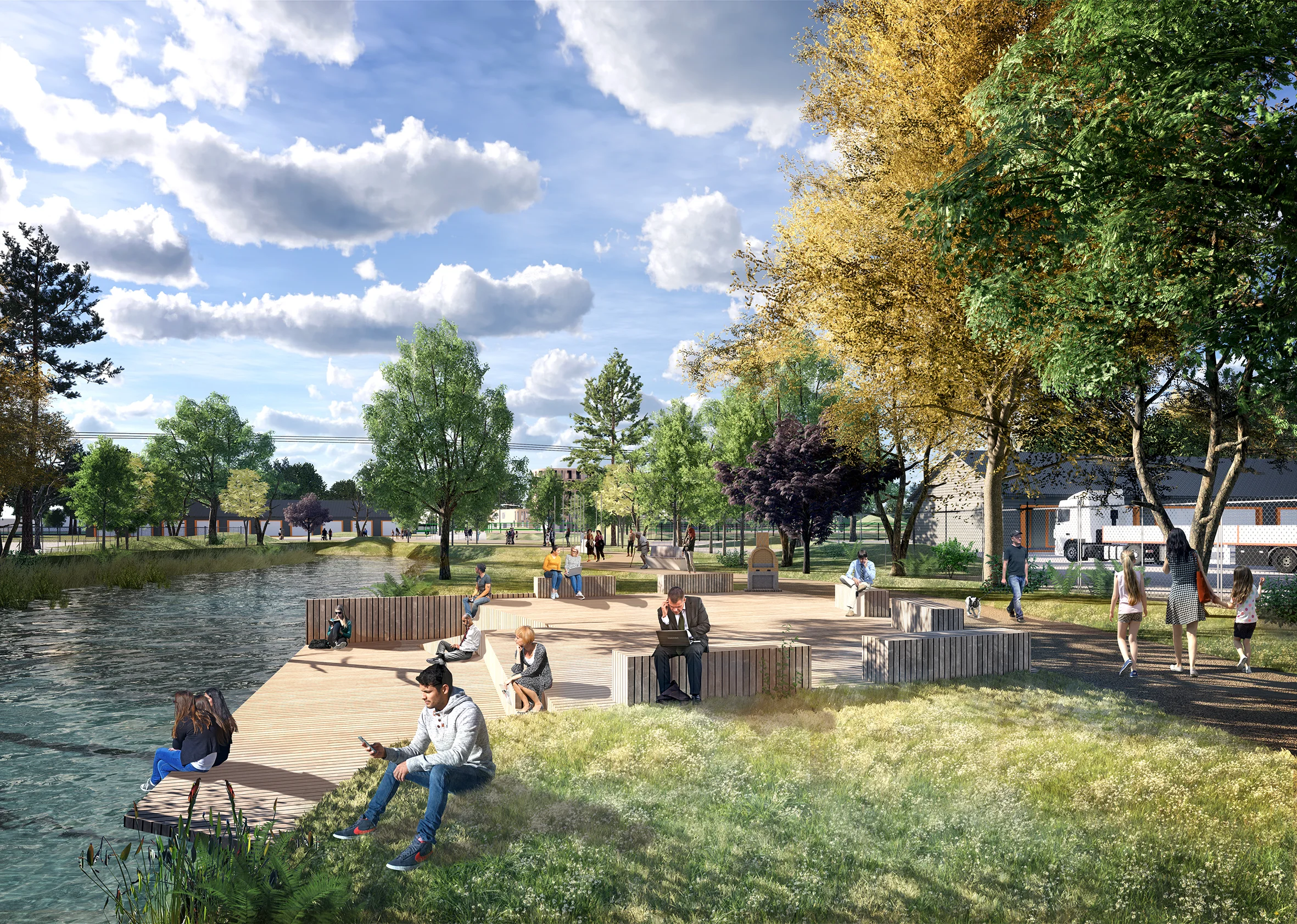 Mörby Dagvattenpark (vy mot väster)