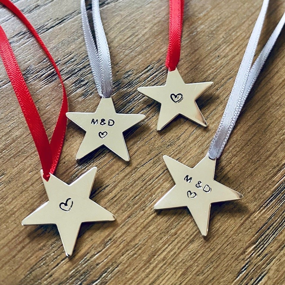 Personalised sterling silver Christmas star
