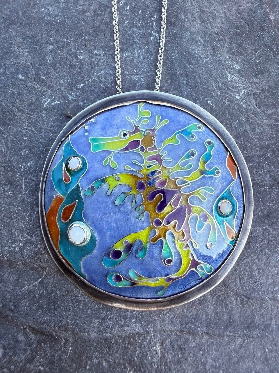 Enamel Wild Thing Medallion Silver Pendant & Brooch