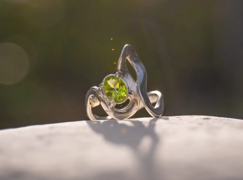 Peridot & Citrine Wave Ring