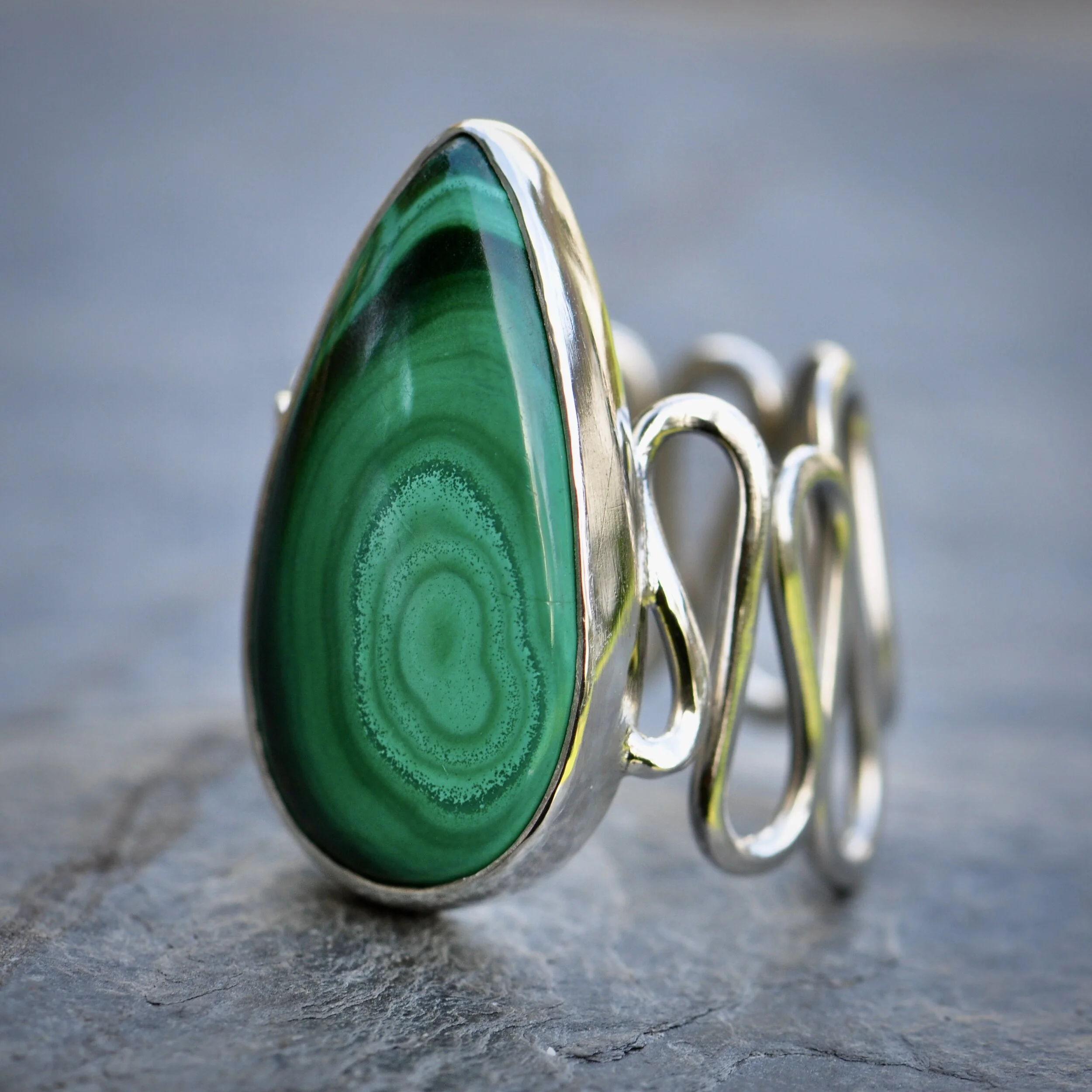 Malachite Silver Ring